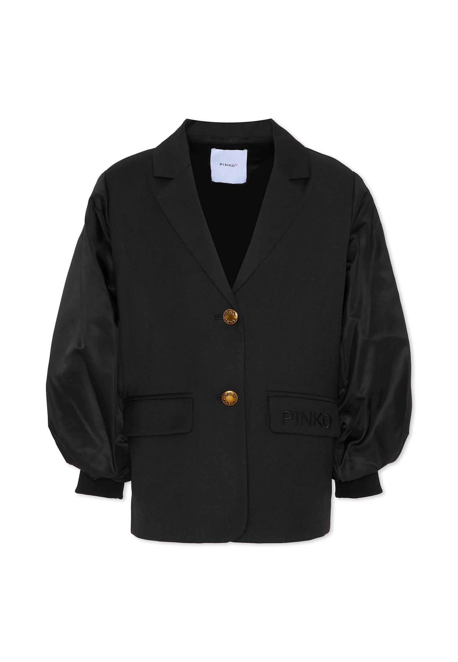 pinko black jacket for girl with logo