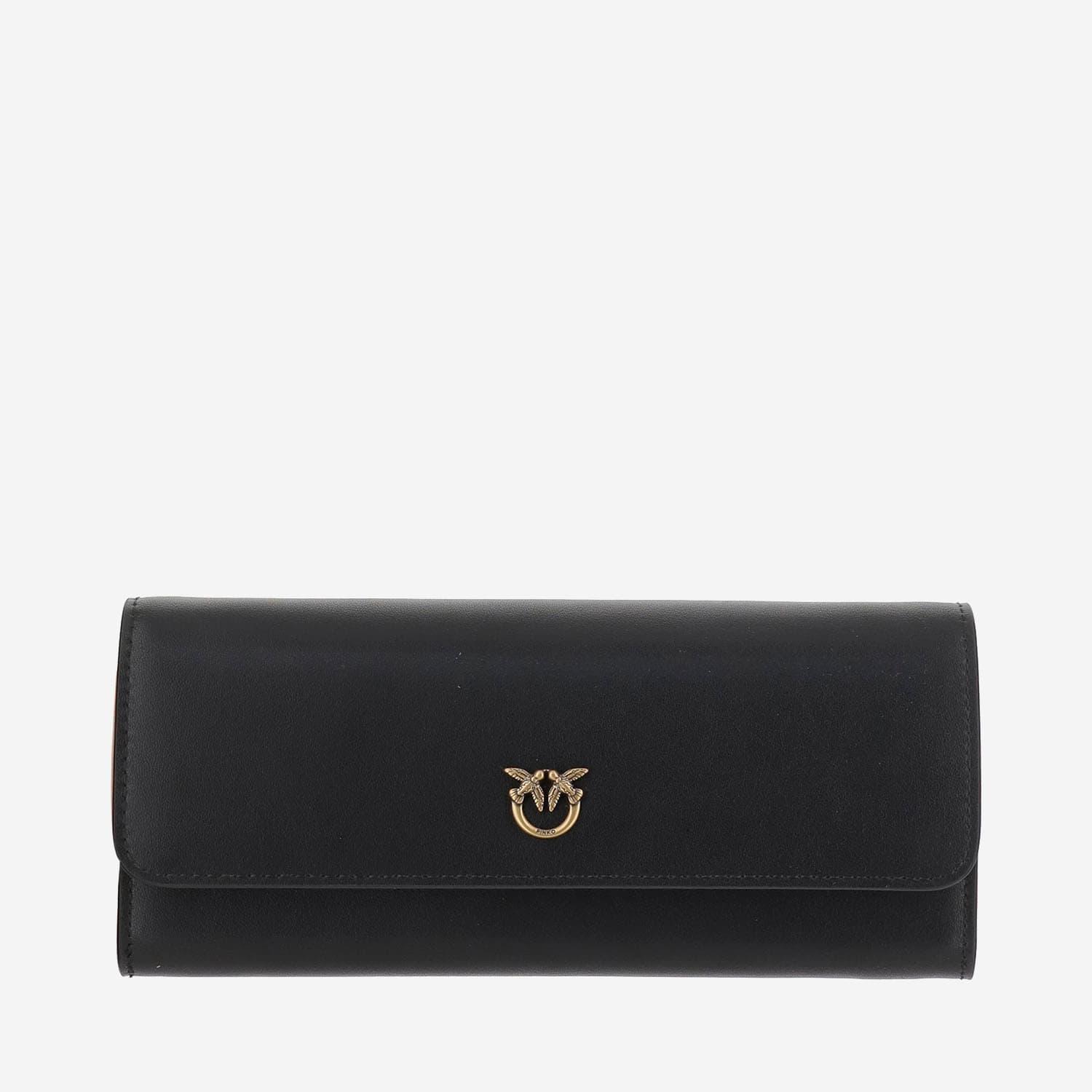 pinko black leather crossbody bag