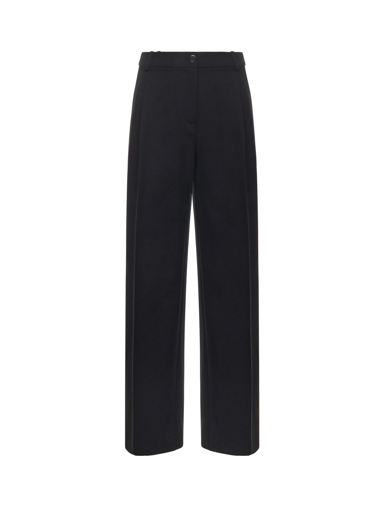 pinko black tailored trousers with front pleats in cotton woman