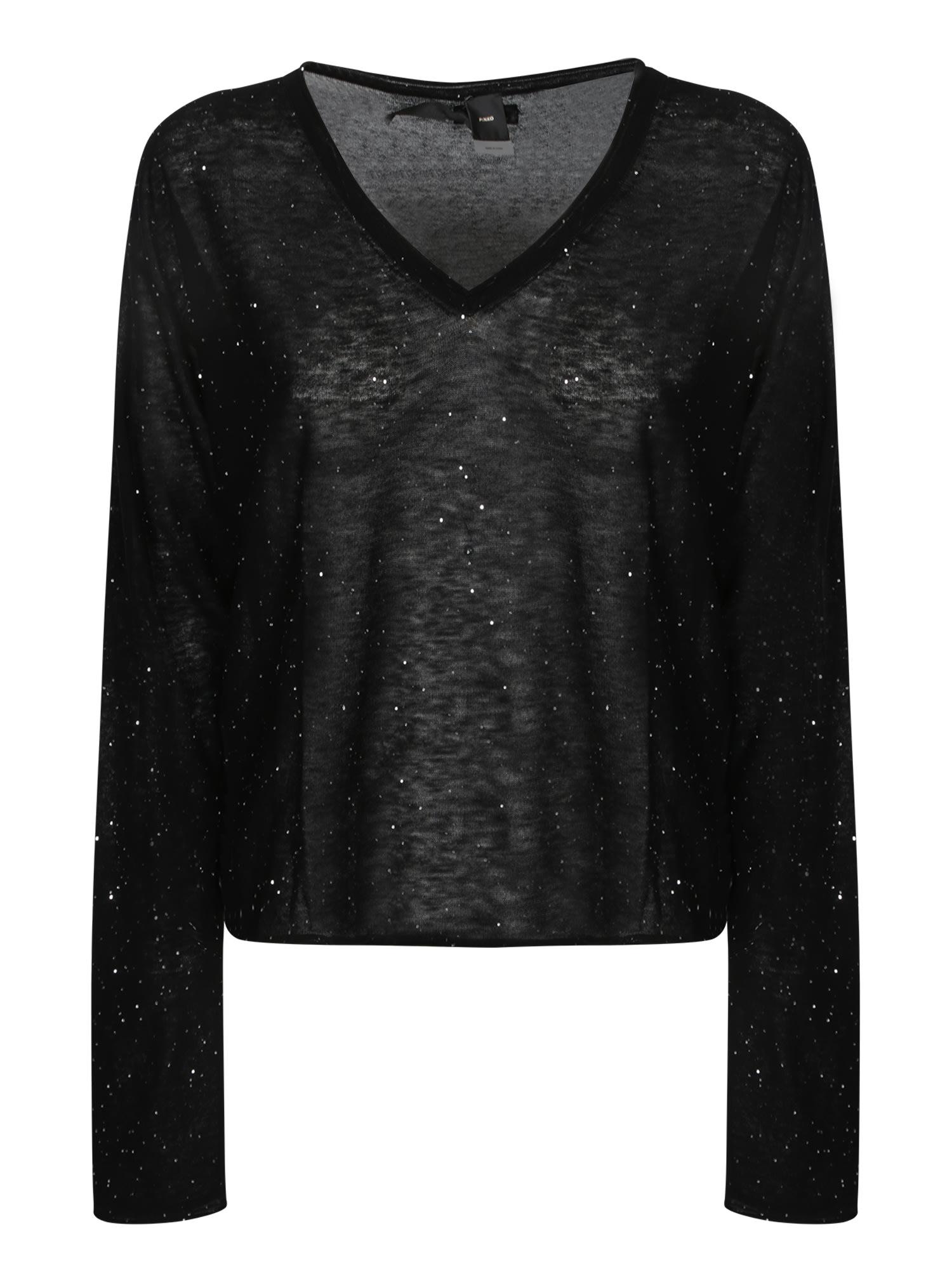 pinko black velvet sweater