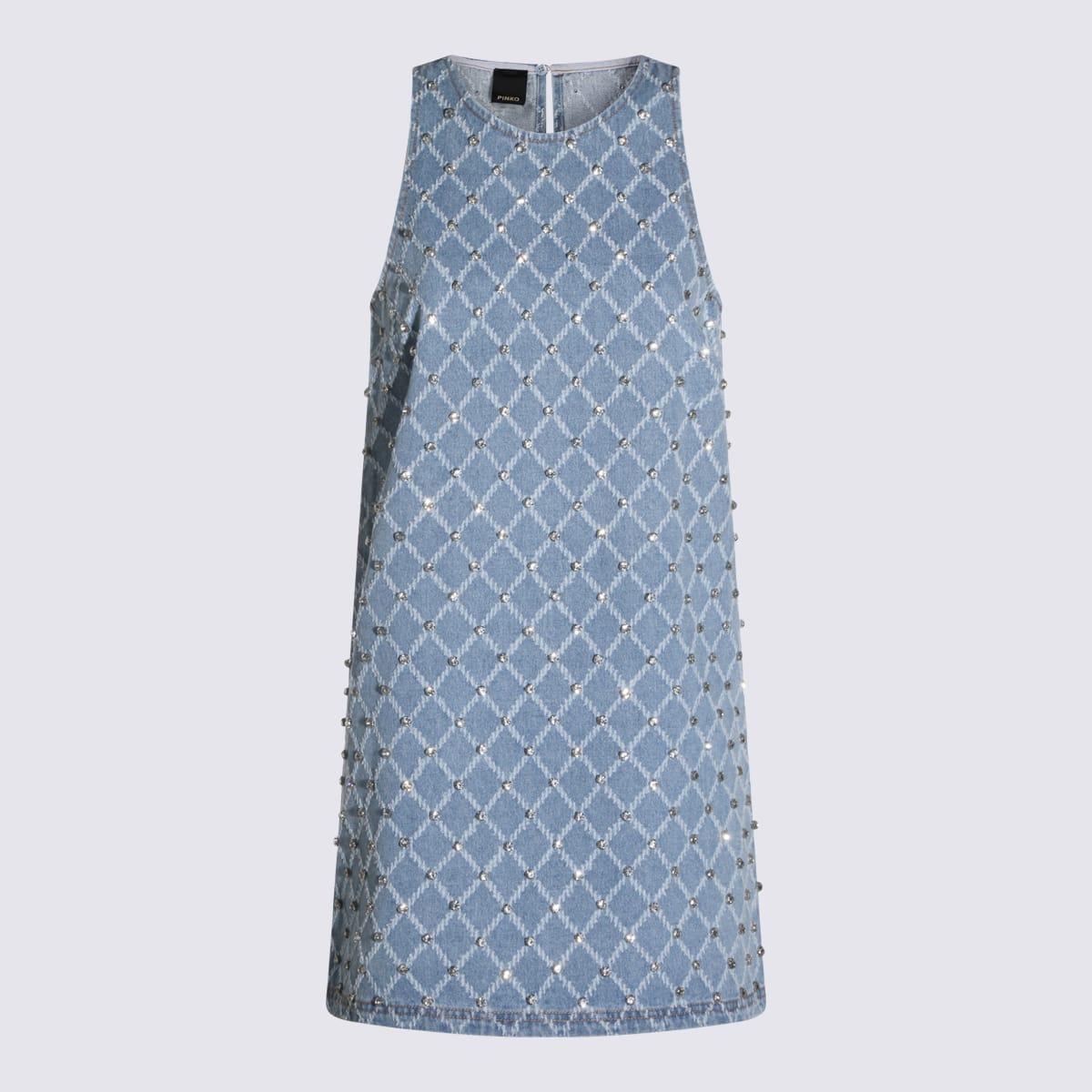 pinko blue cotton denim dress