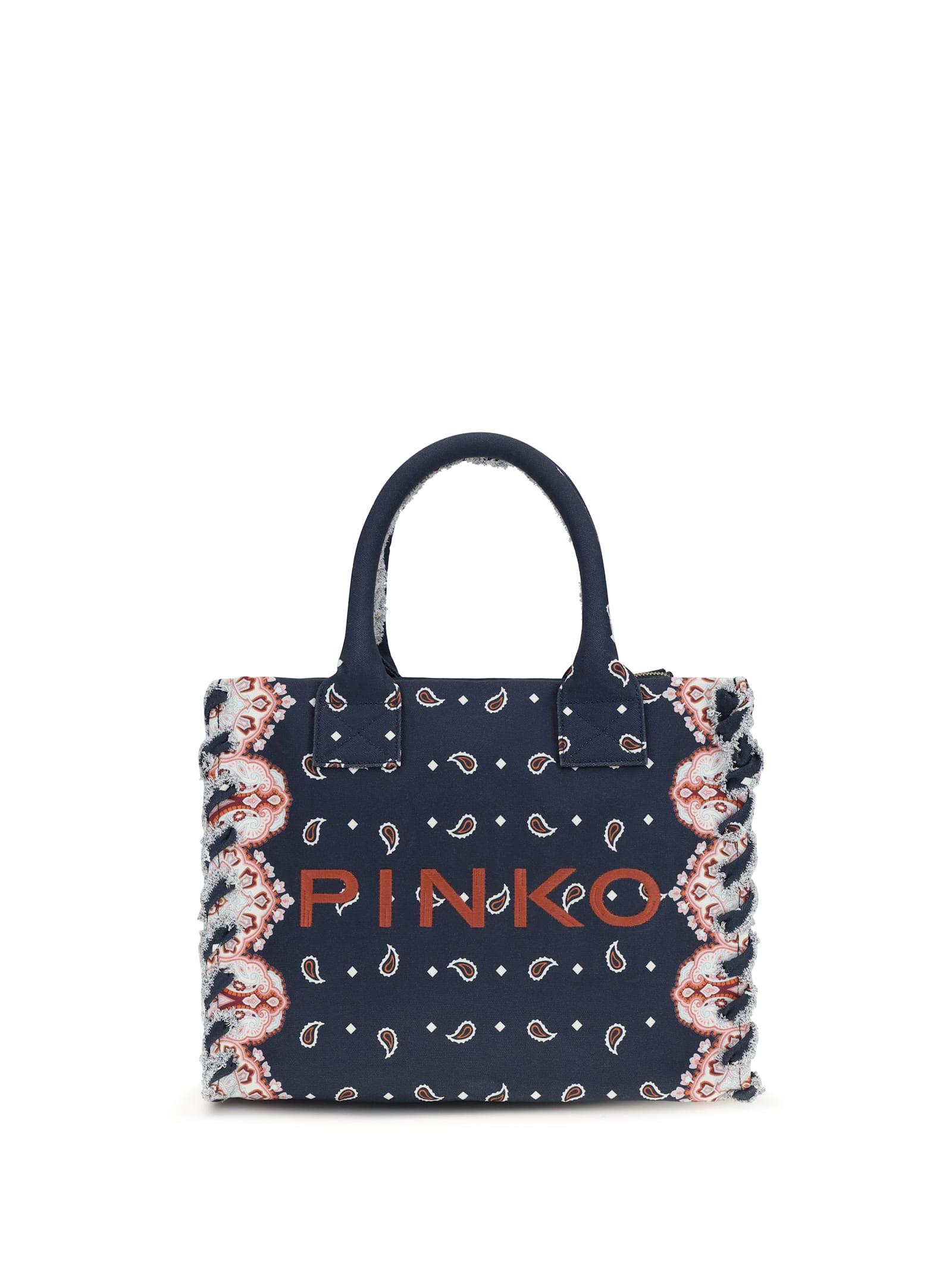pinko canvas tote bag