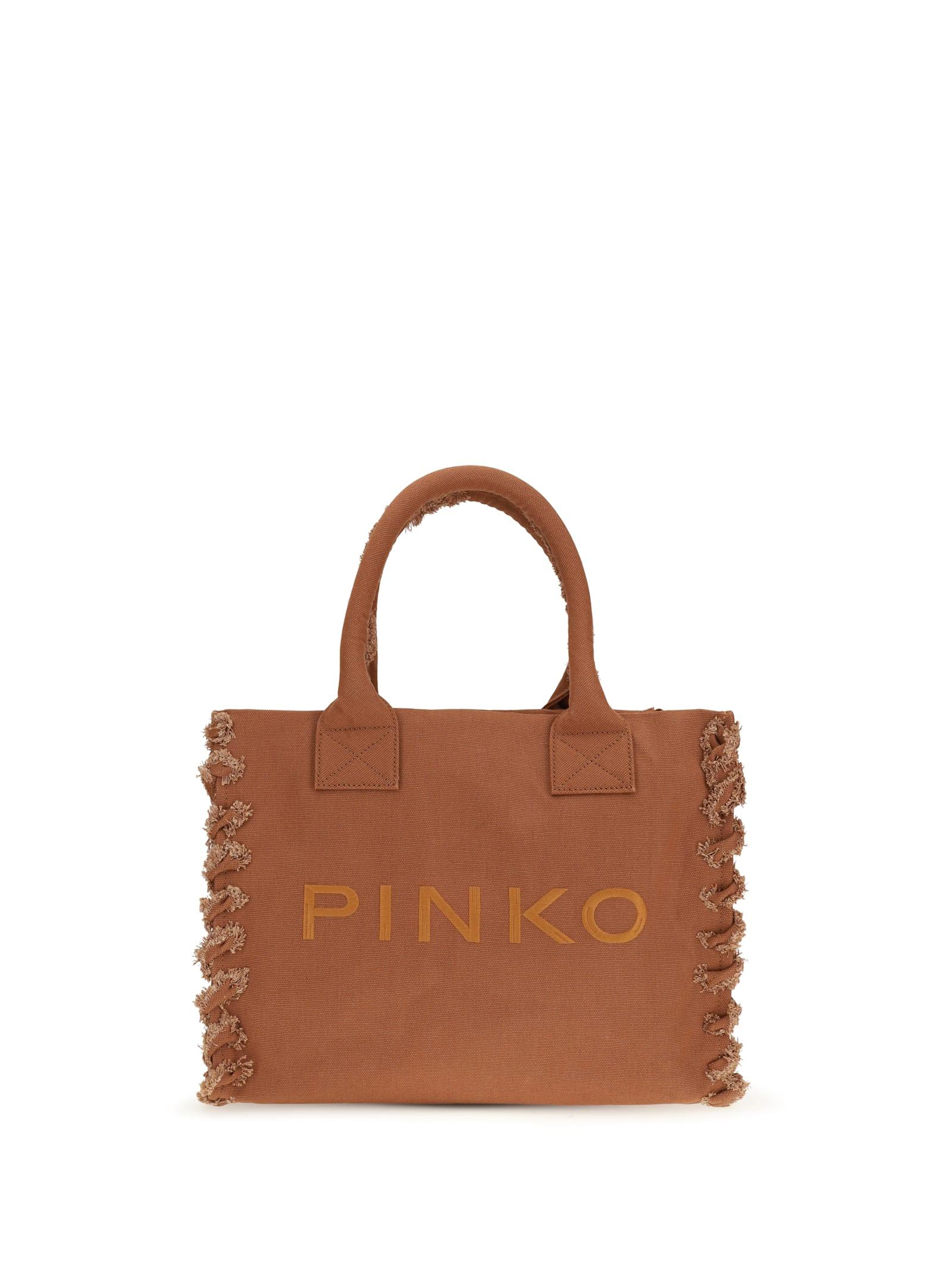pinko canvas tote bag