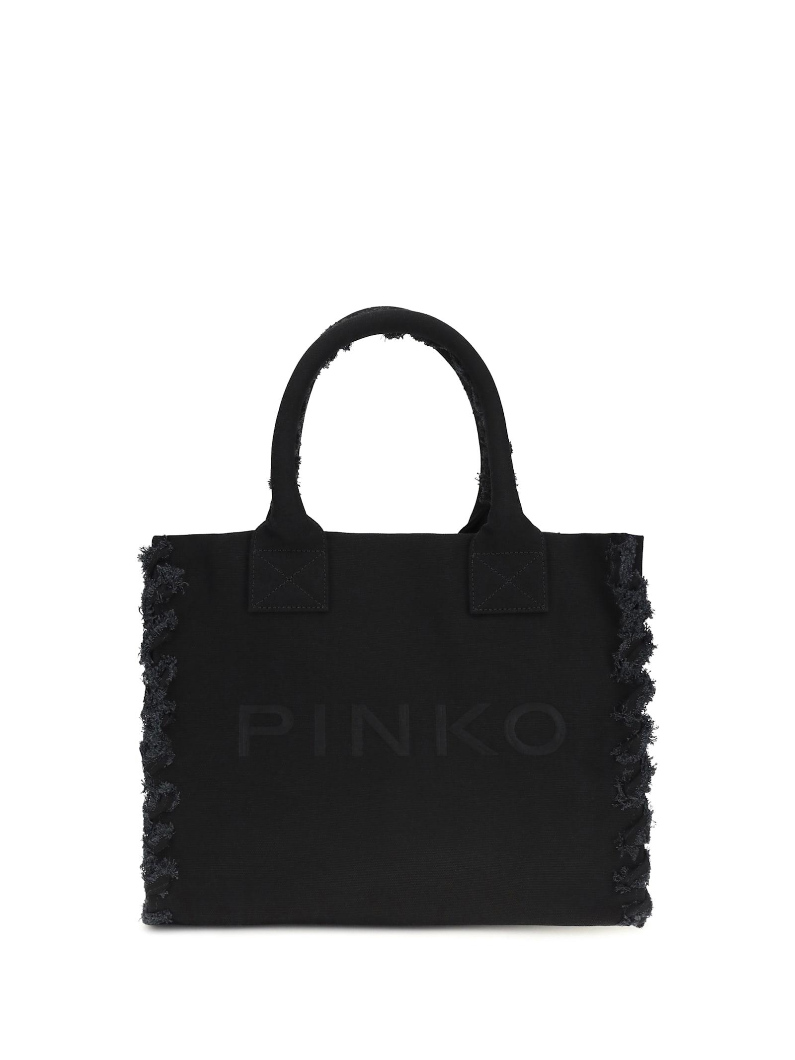 pinko canvas tote bag
