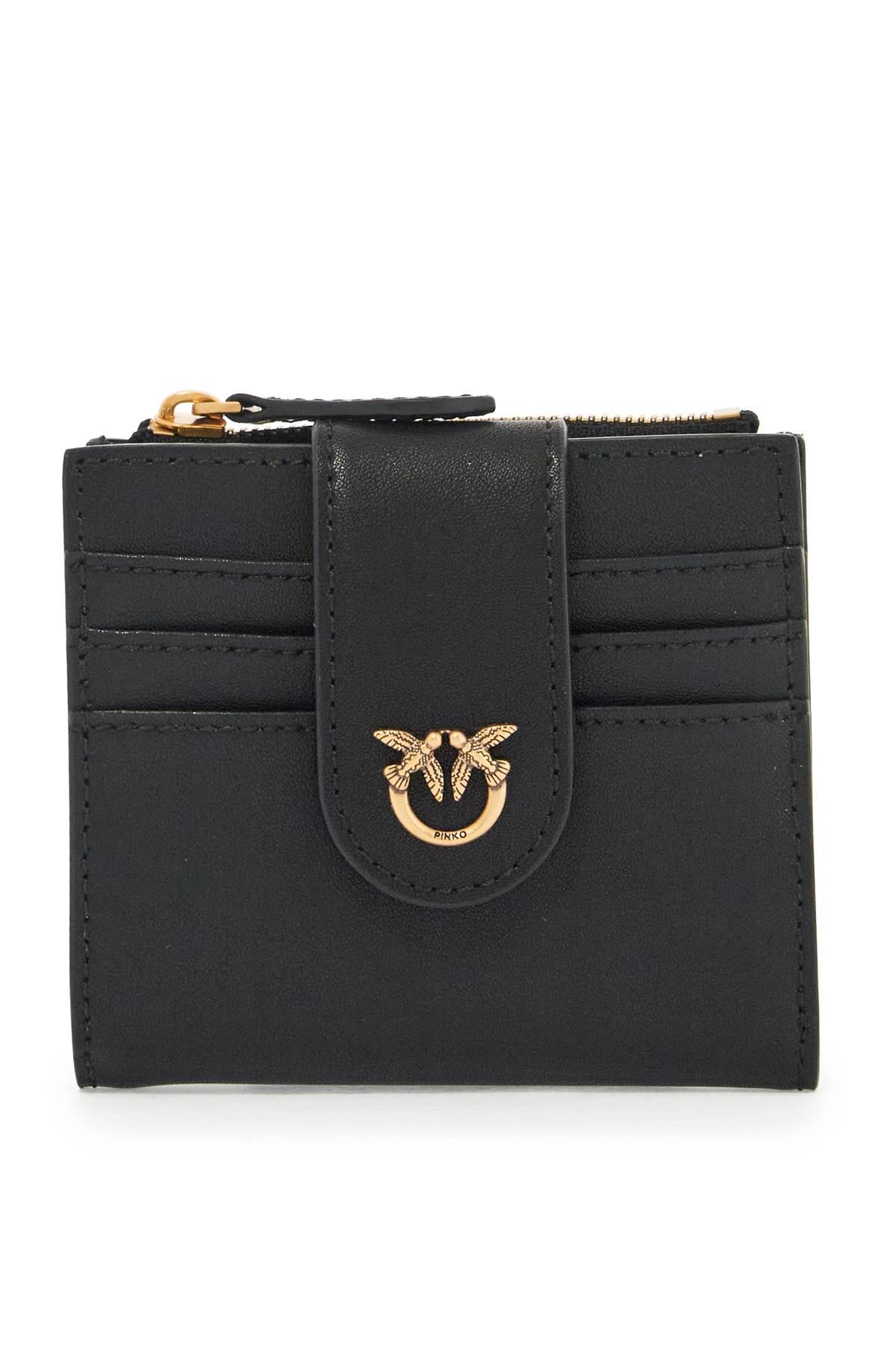 pinko compact leather wallet