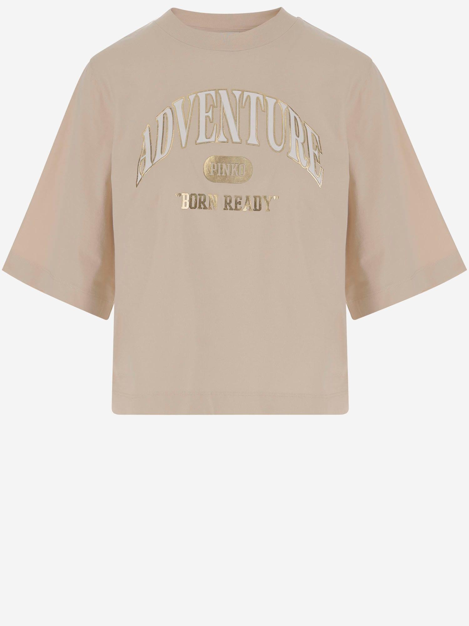 pinko cotton t-shirt with logo print