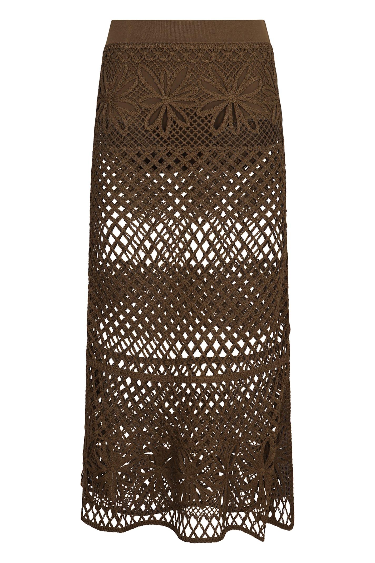pinko crispo crochet knit skirt