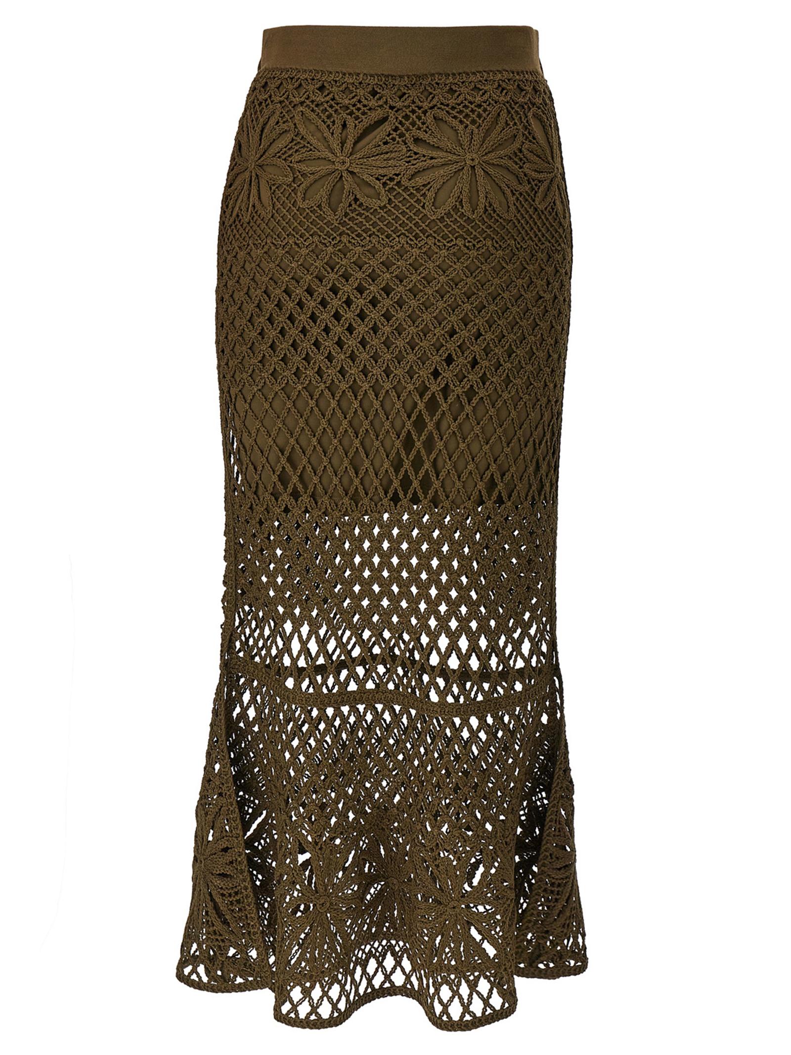 pinko crispo skirt green viscose - women