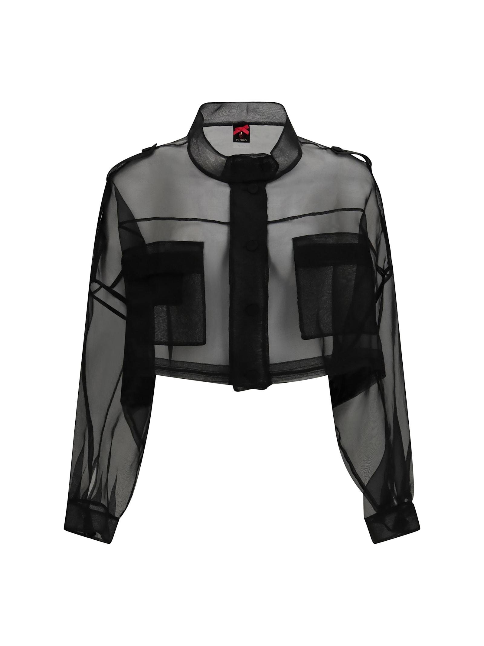 pinko cropped jacket with pockets