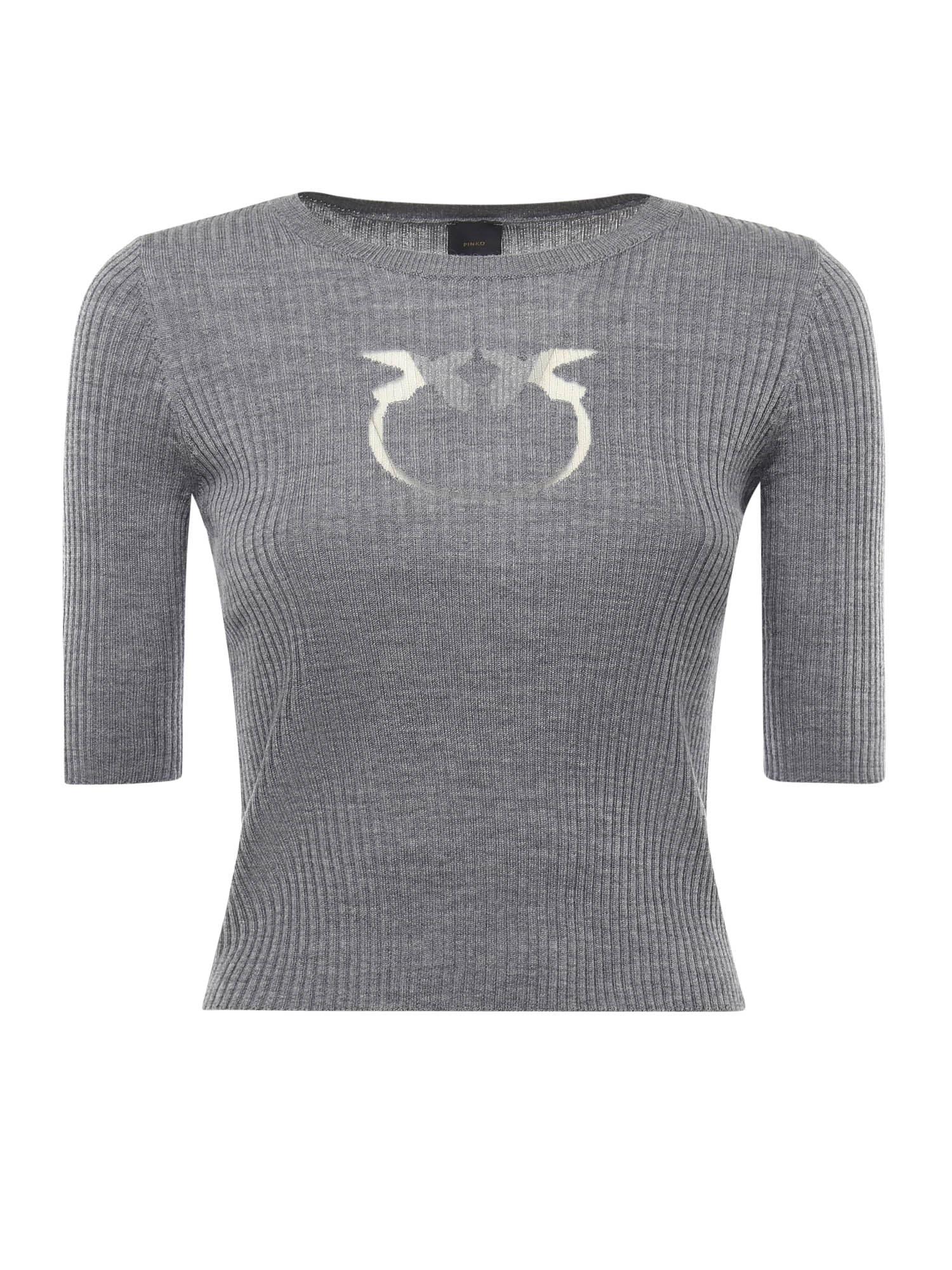 pinko cropped sweater with logo