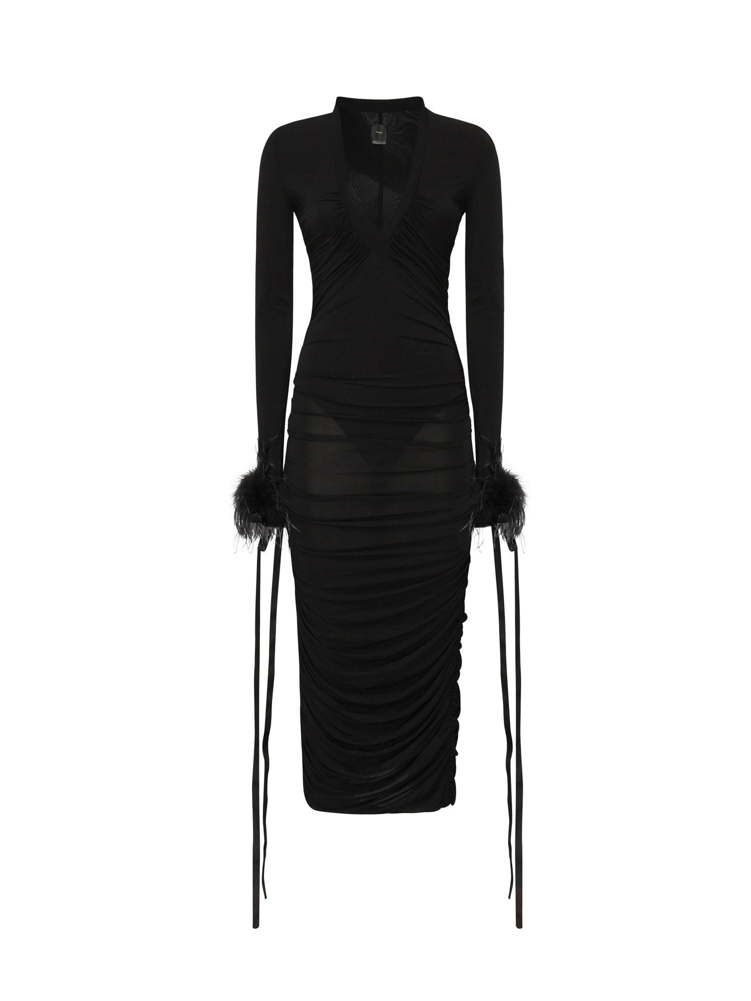 pinko draped midi dress