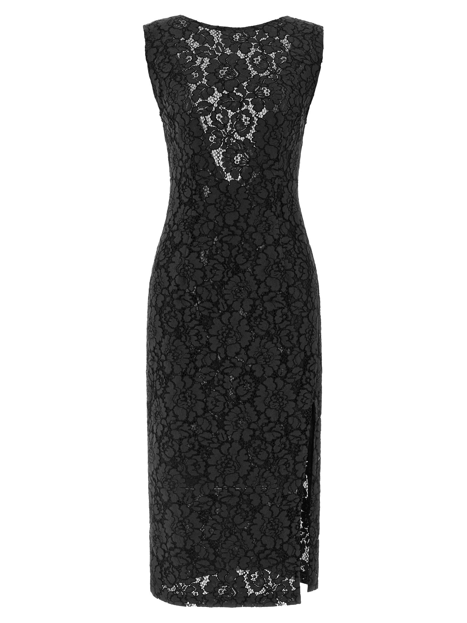 pinko drupa dress black cotton polyamide viscose - women