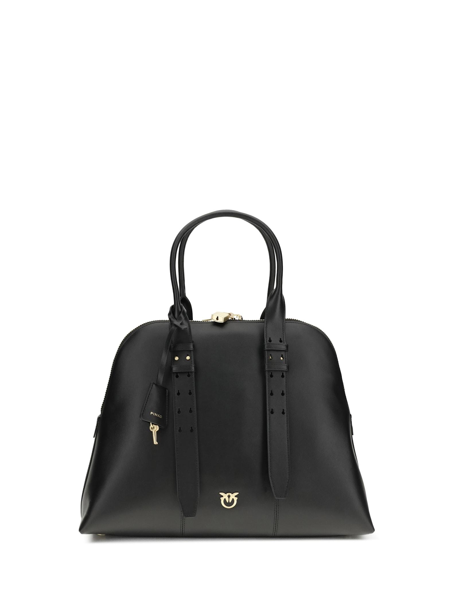pinko escape bag maxi leather bowling bag
