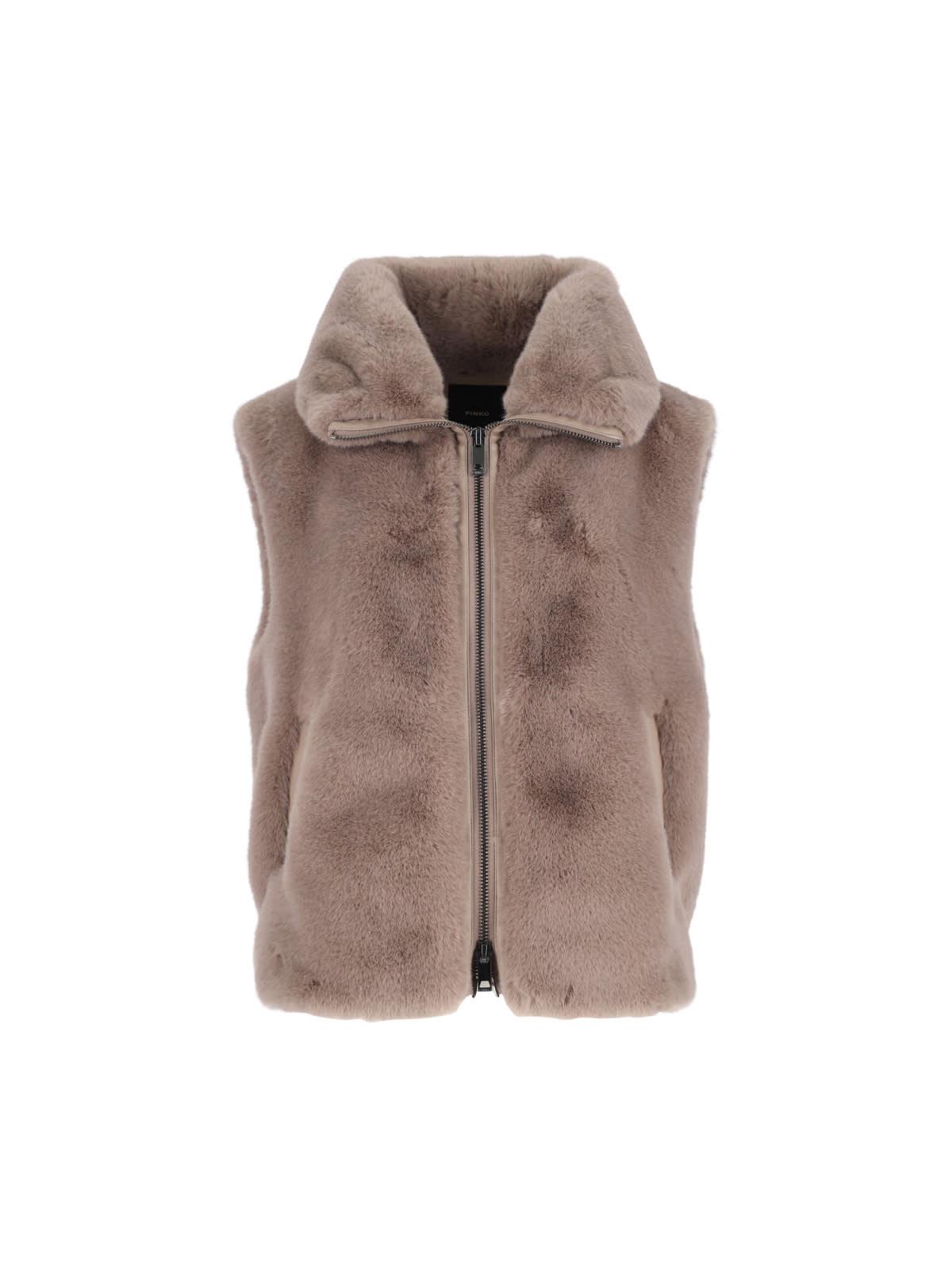 pinko faux fur vest