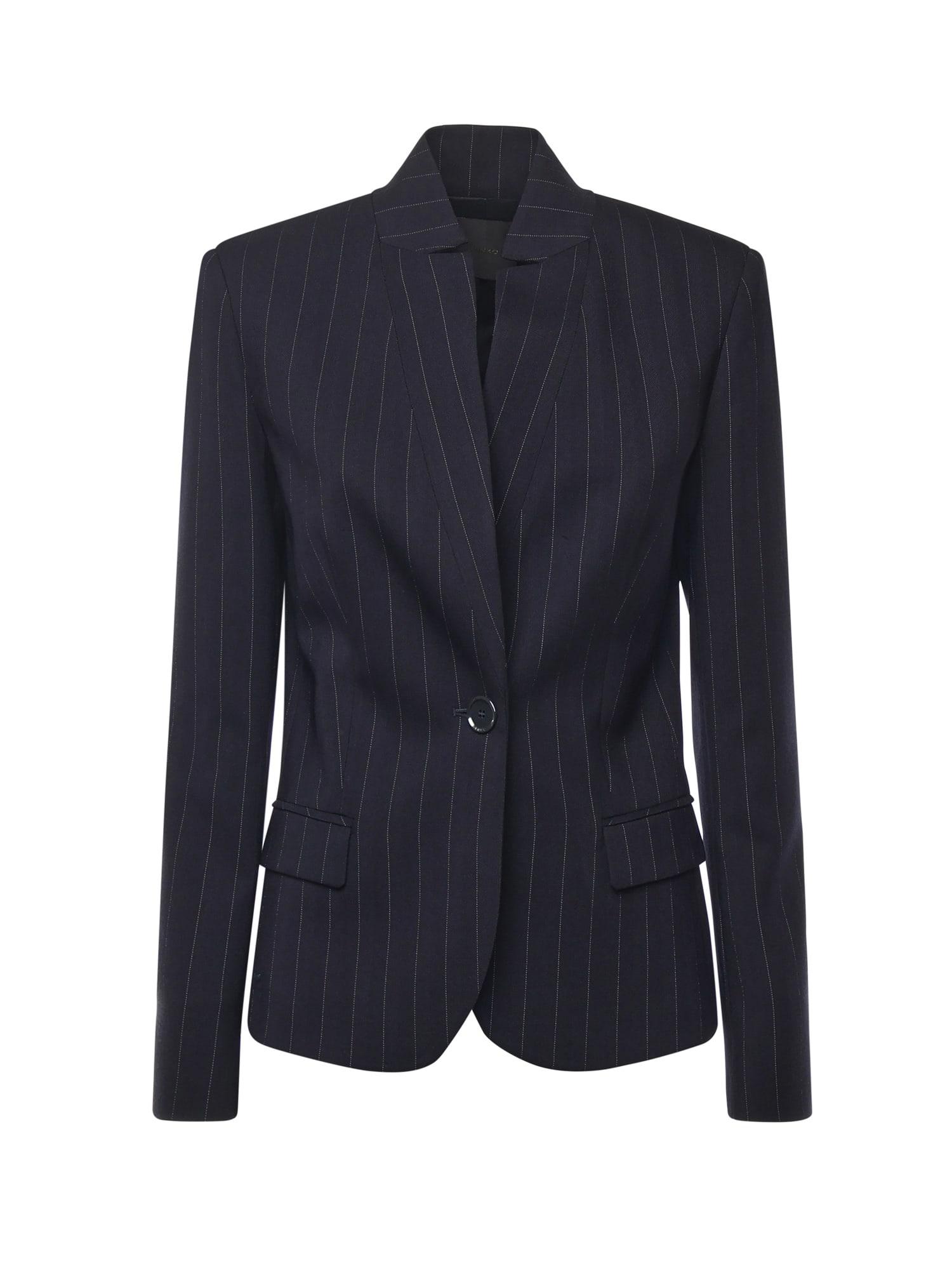 pinko fitted pinstriped wool blazer