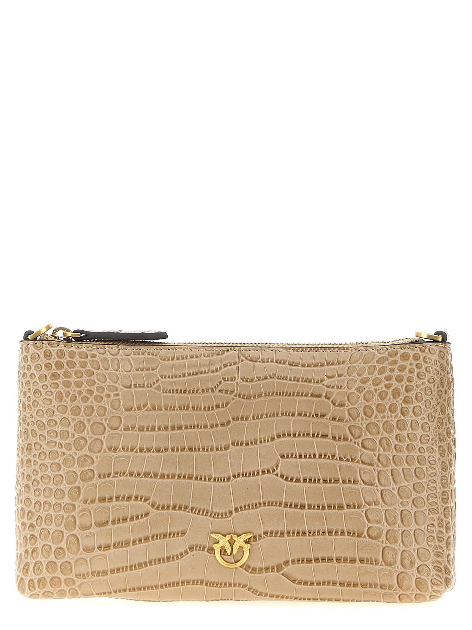 pinko flat horizontal mini crossbody bag