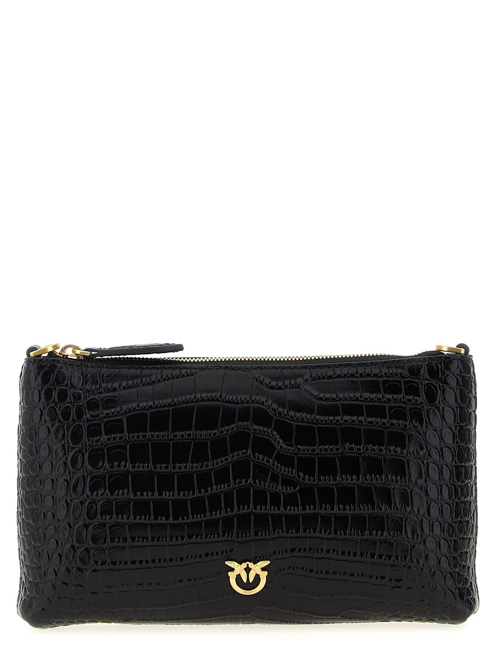 pinko flat horizontal mini crossbody bag