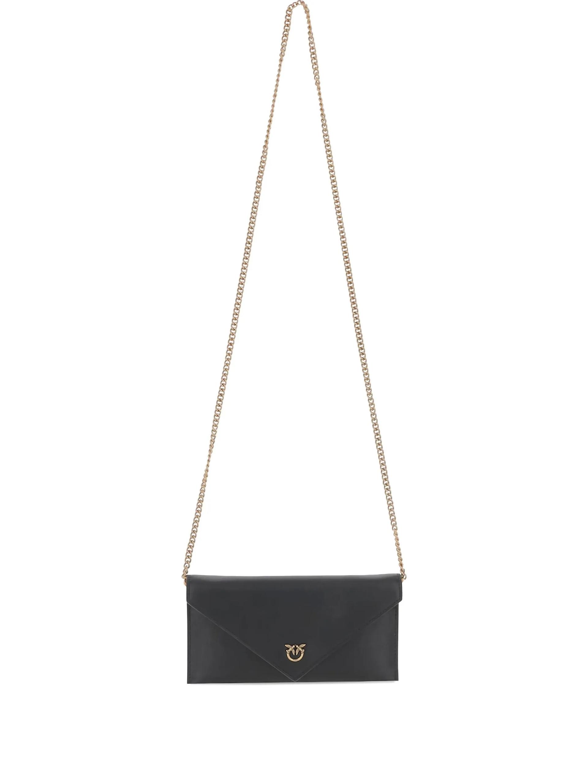 pinko flat purse mini black leather borsa - women