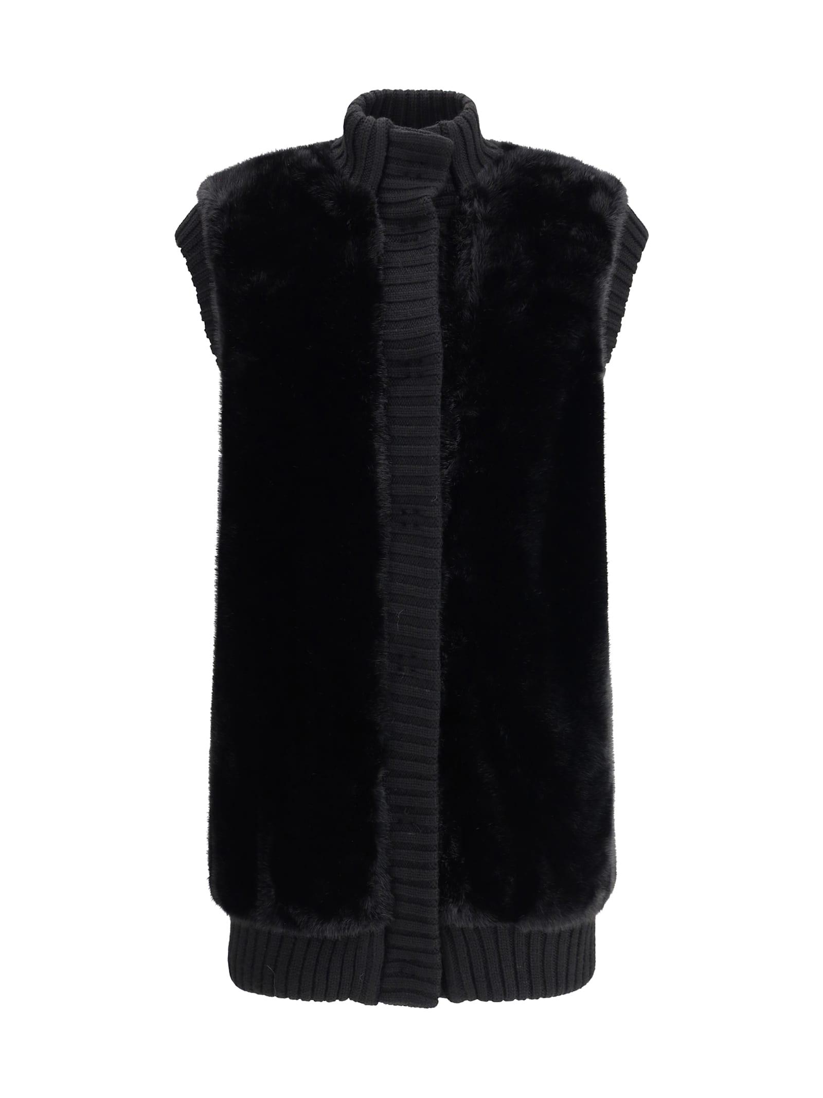 pinko genovese gilet similpelliccia