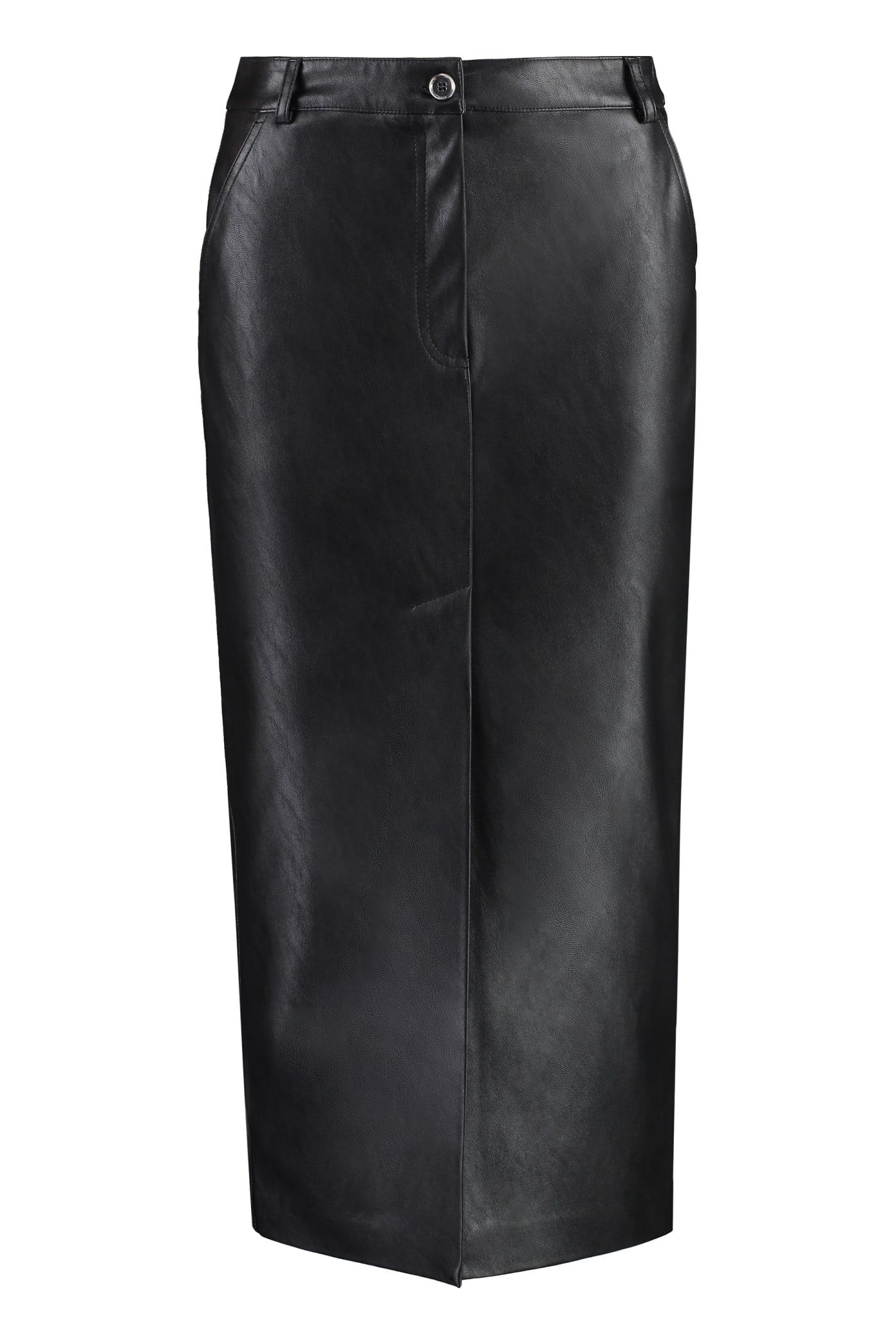 pinko ginocchiera vegan leather skirt