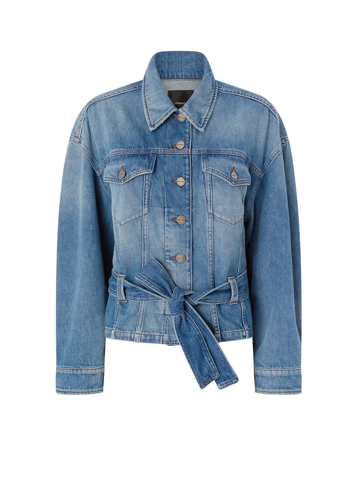 pinko giungla blue denim jacket