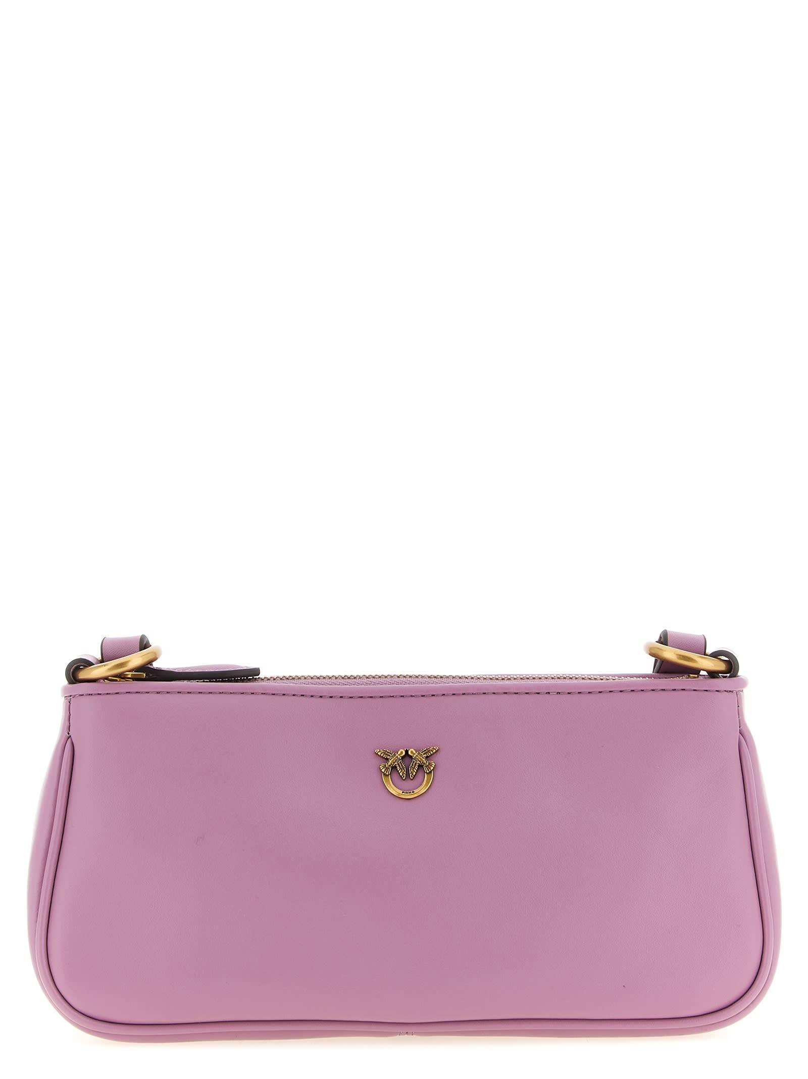 pinko half moon baguette mini crossbody bag