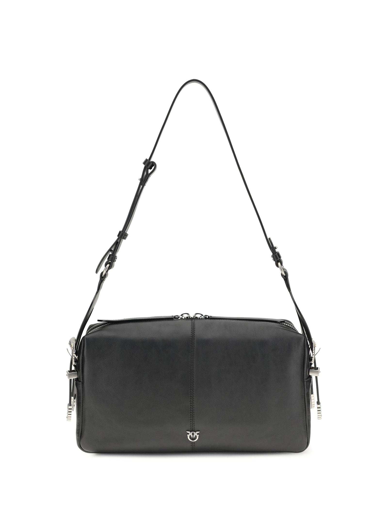 pinko keeper medium shoulder bag in leather