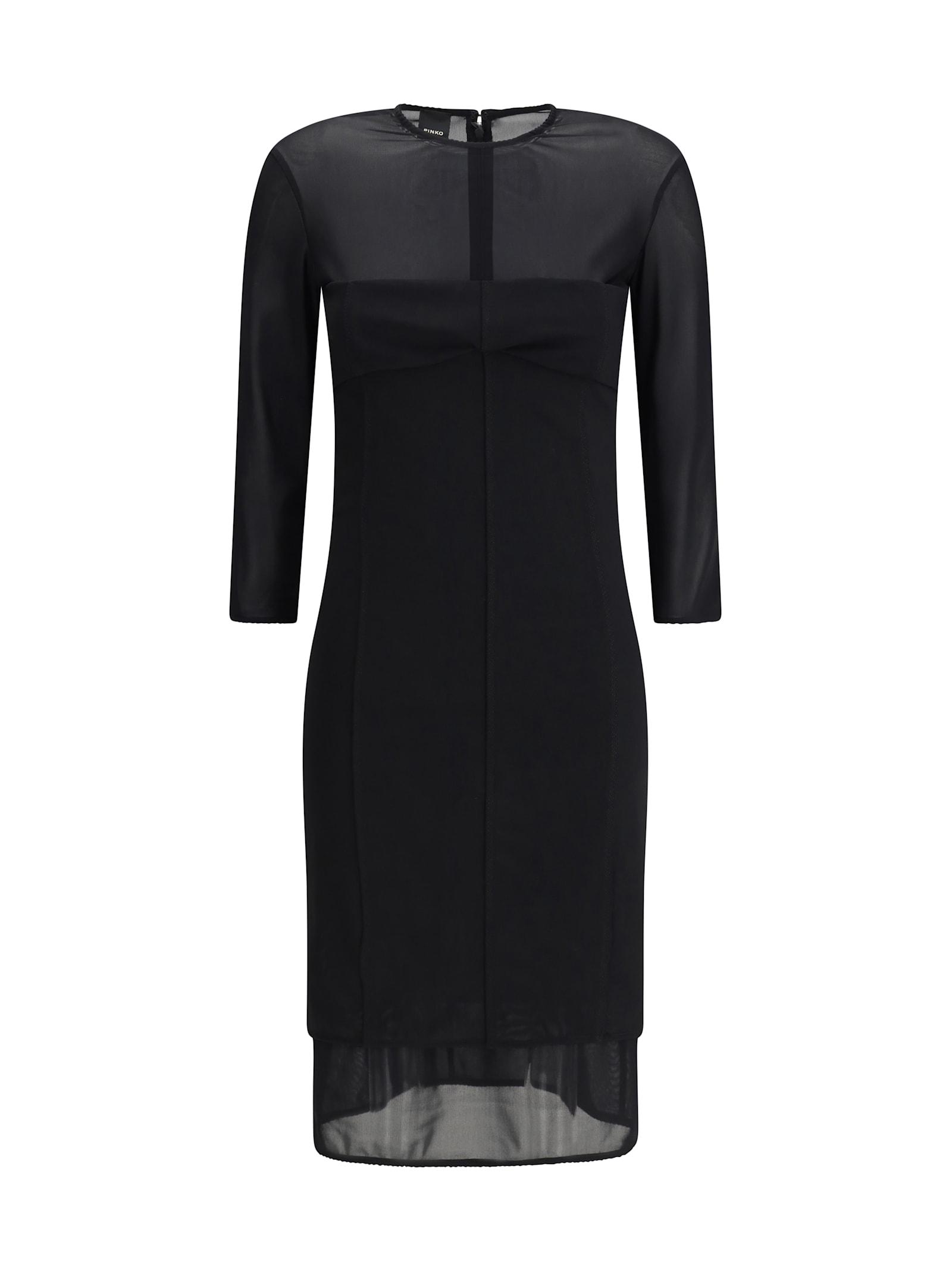 pinko knee-length dress with sheer inserts