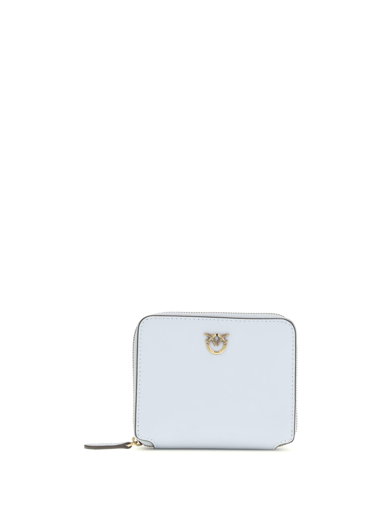 pinko leather zip-around wallet