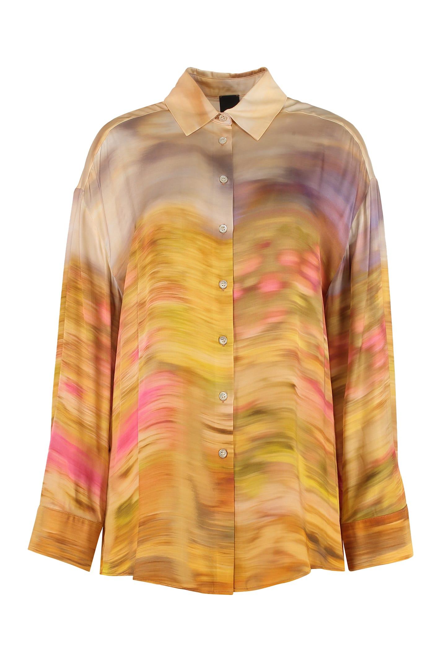 pinko life printed viscose shirt