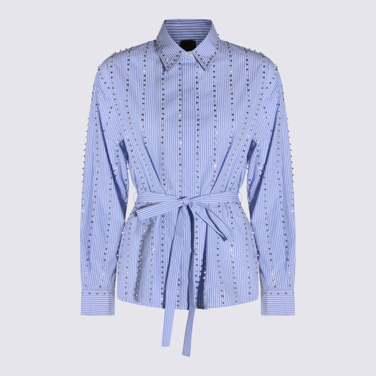 pinko light blue and white shirt