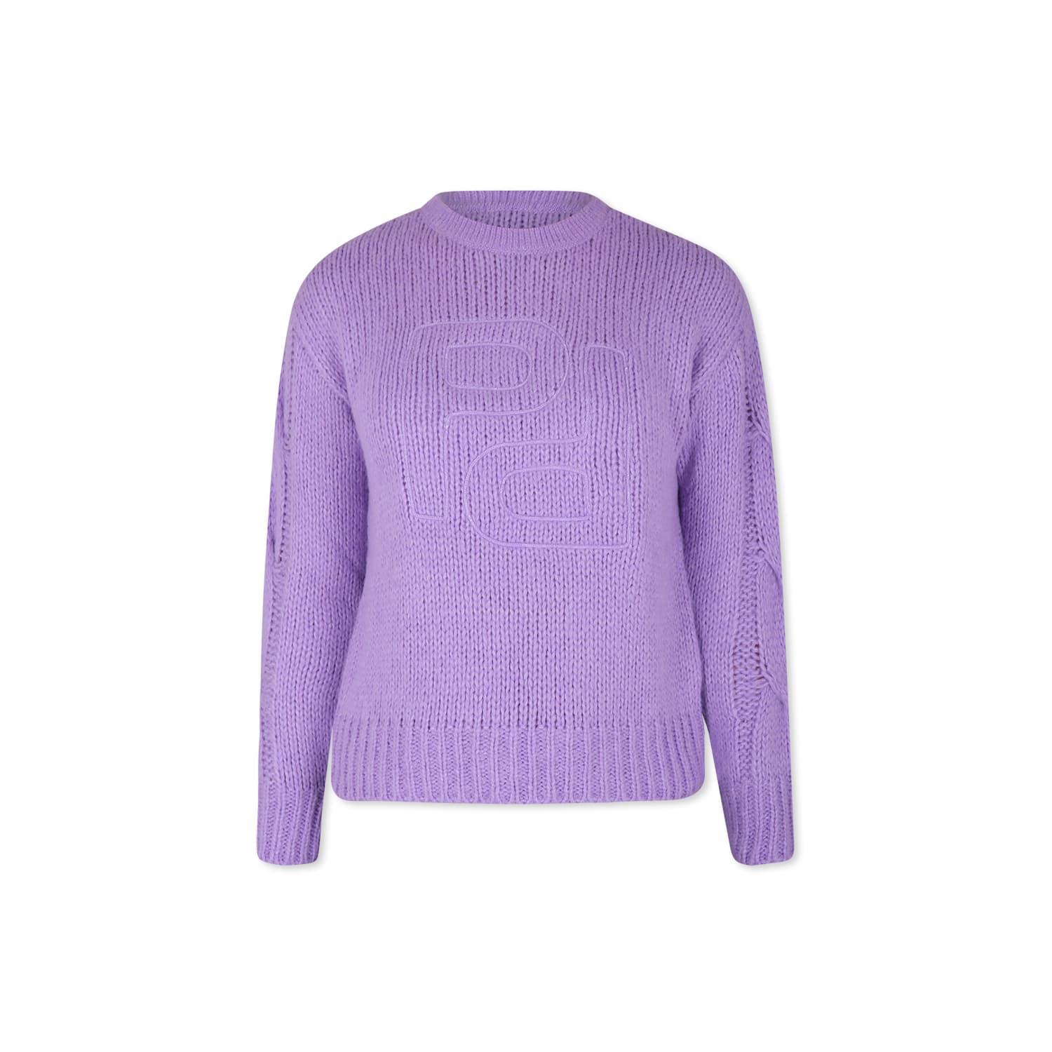 pinko lilac sweater for girl with logo