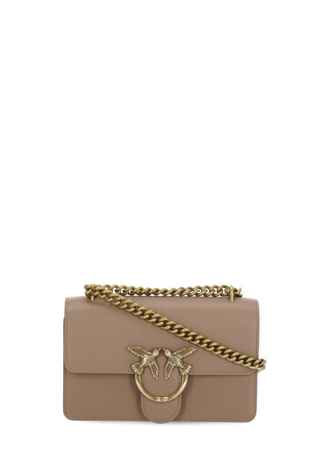 pinko logo plaque shoulder bag
