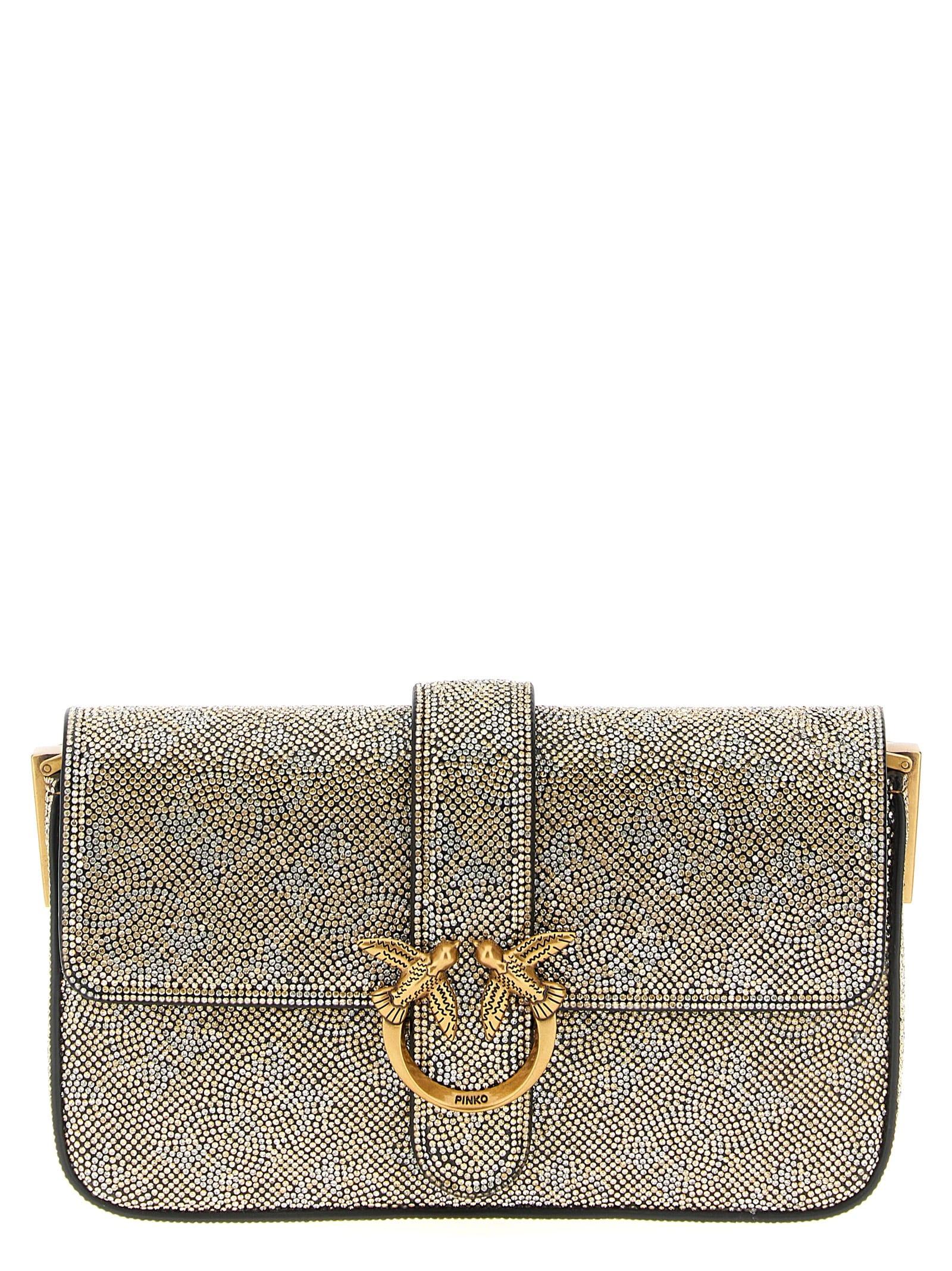 pinko love one slouchy baby crossbody bag
