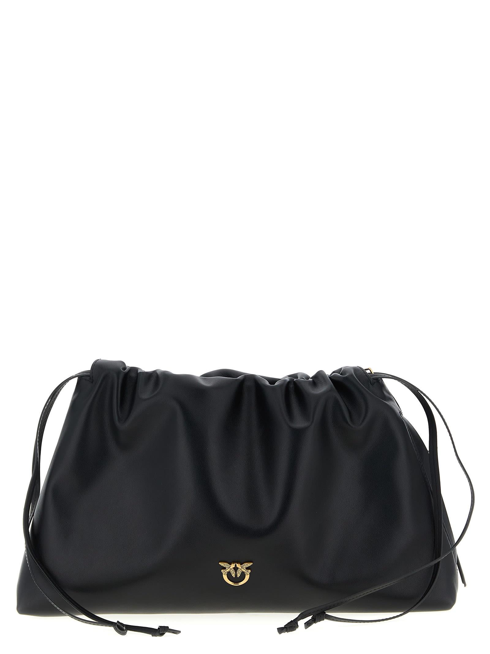 pinko maxi leather clutch