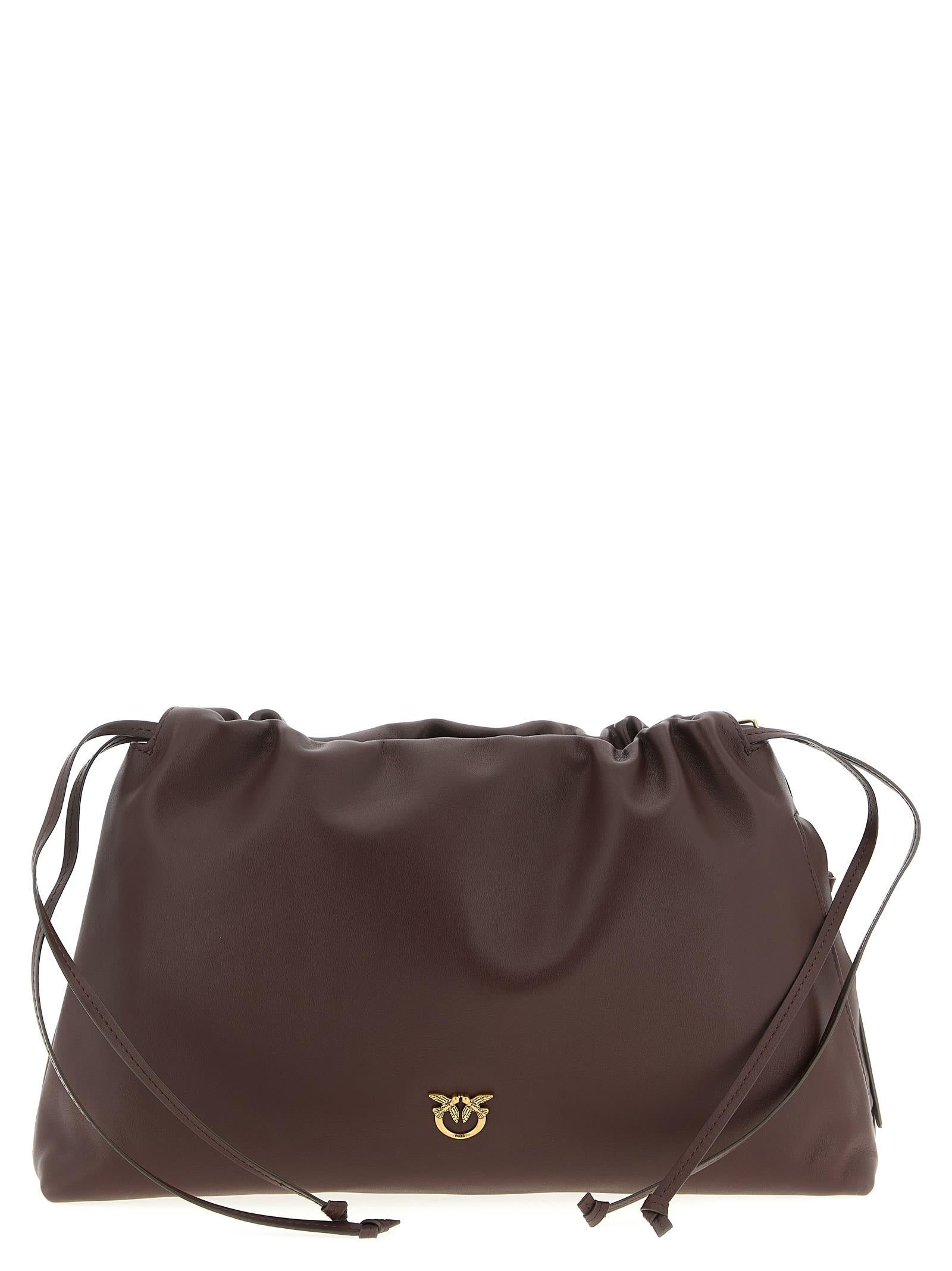 pinko maxi leather clutch