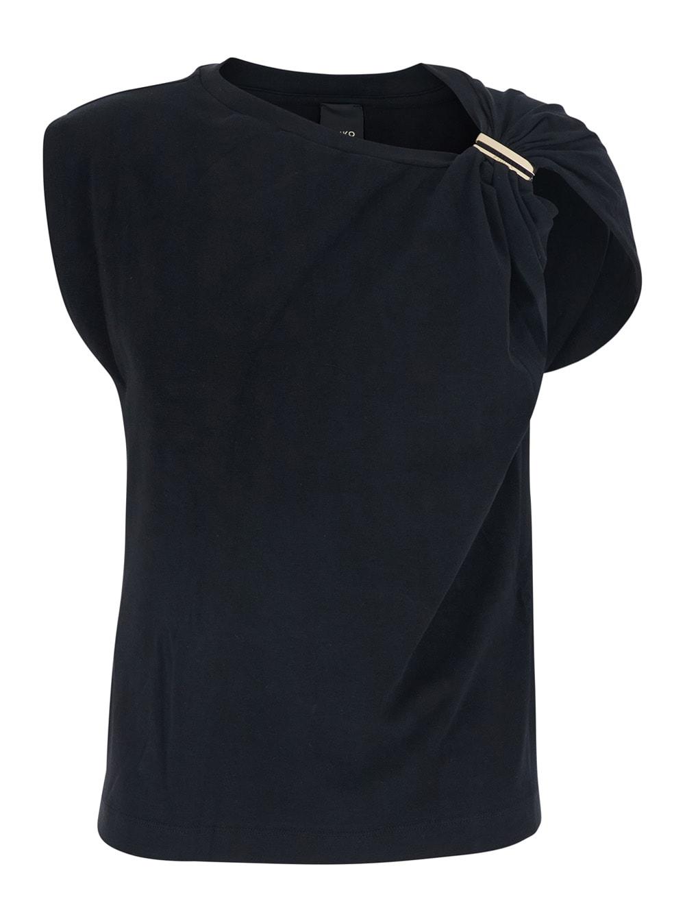 pinko melody black sweater with long sleeves for women