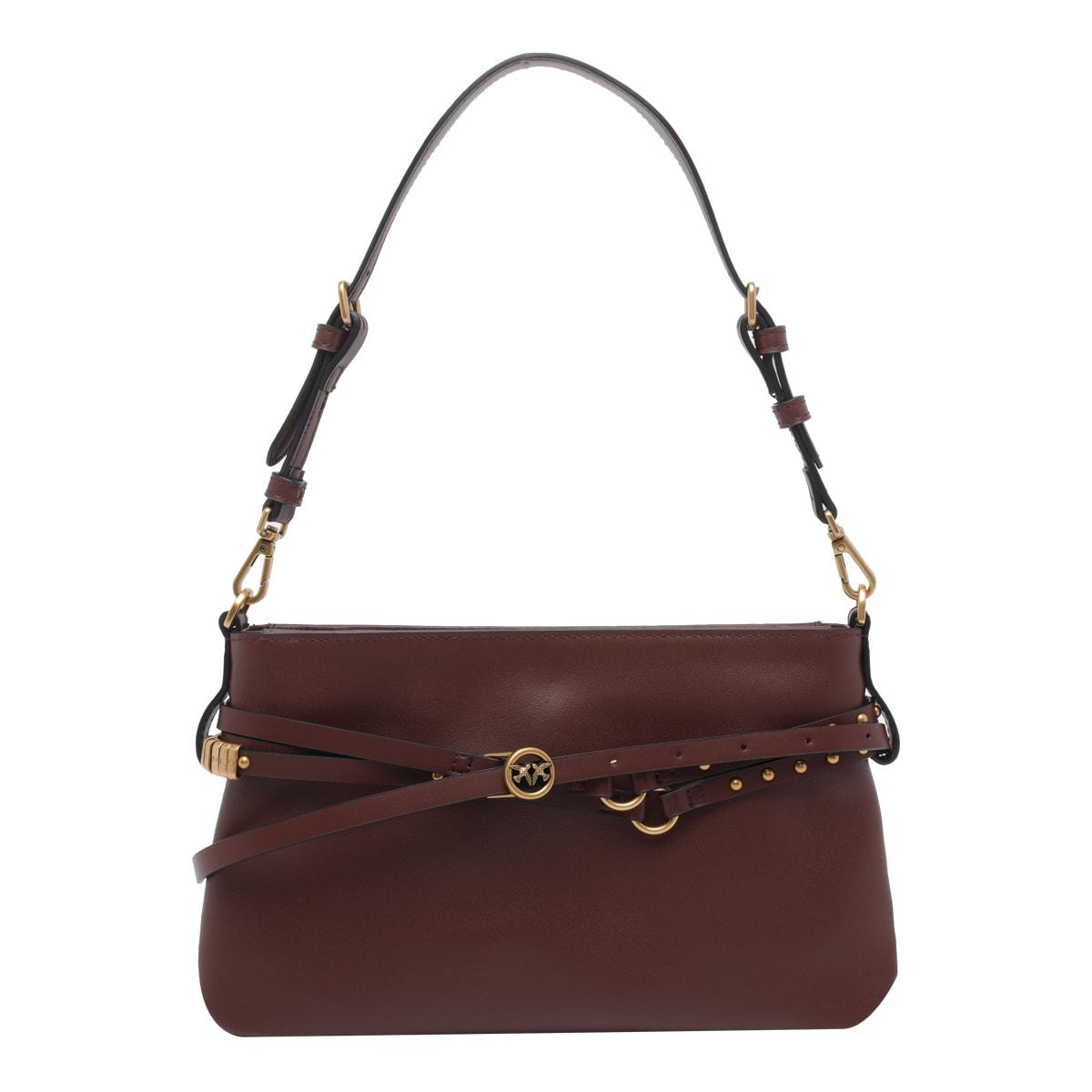 pinko mini leather shoulder bag