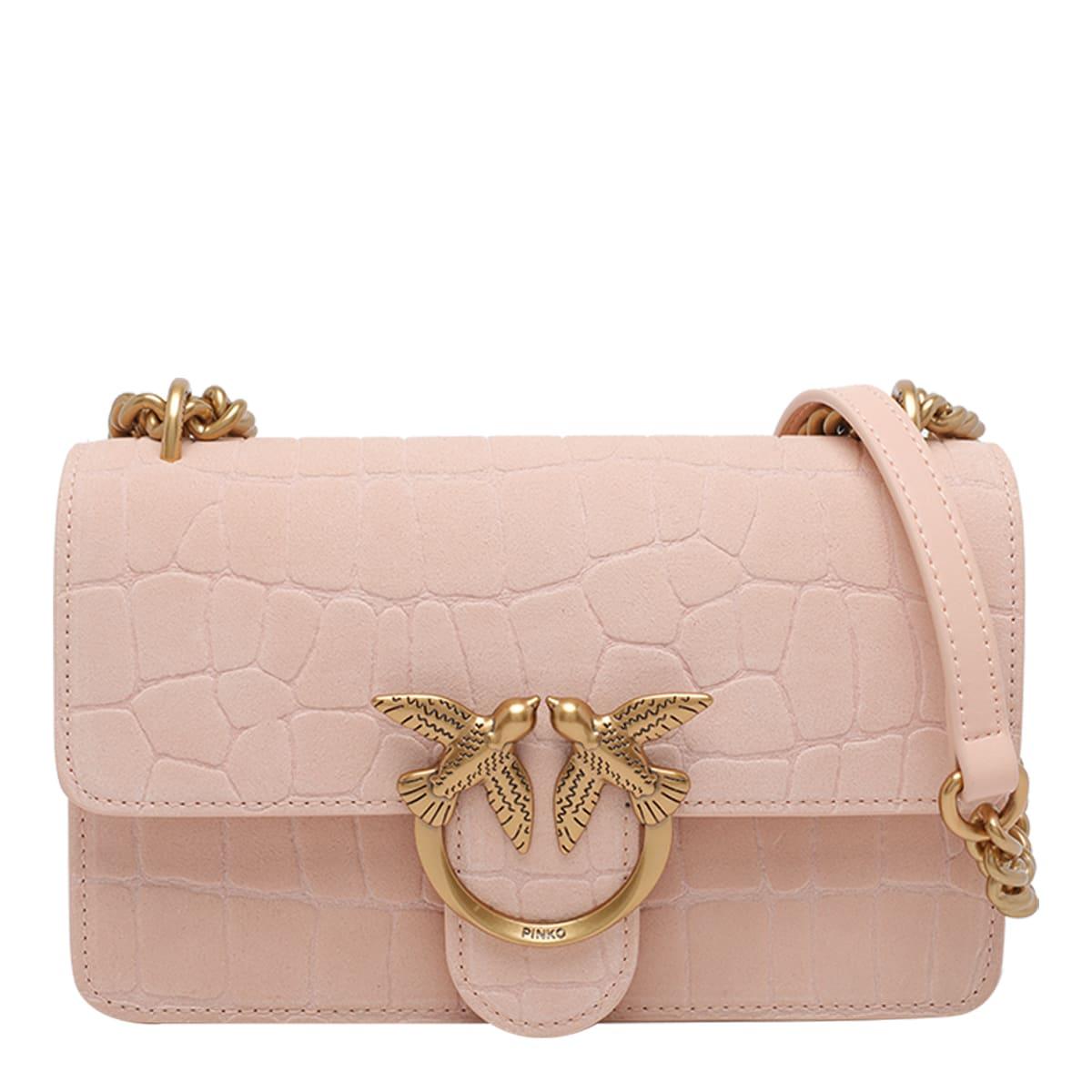 pinko mini love one crocodile print bag