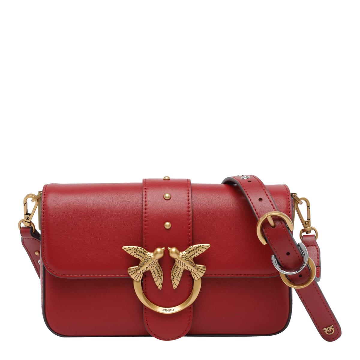 pinko mini love one slouchy crossbody bag