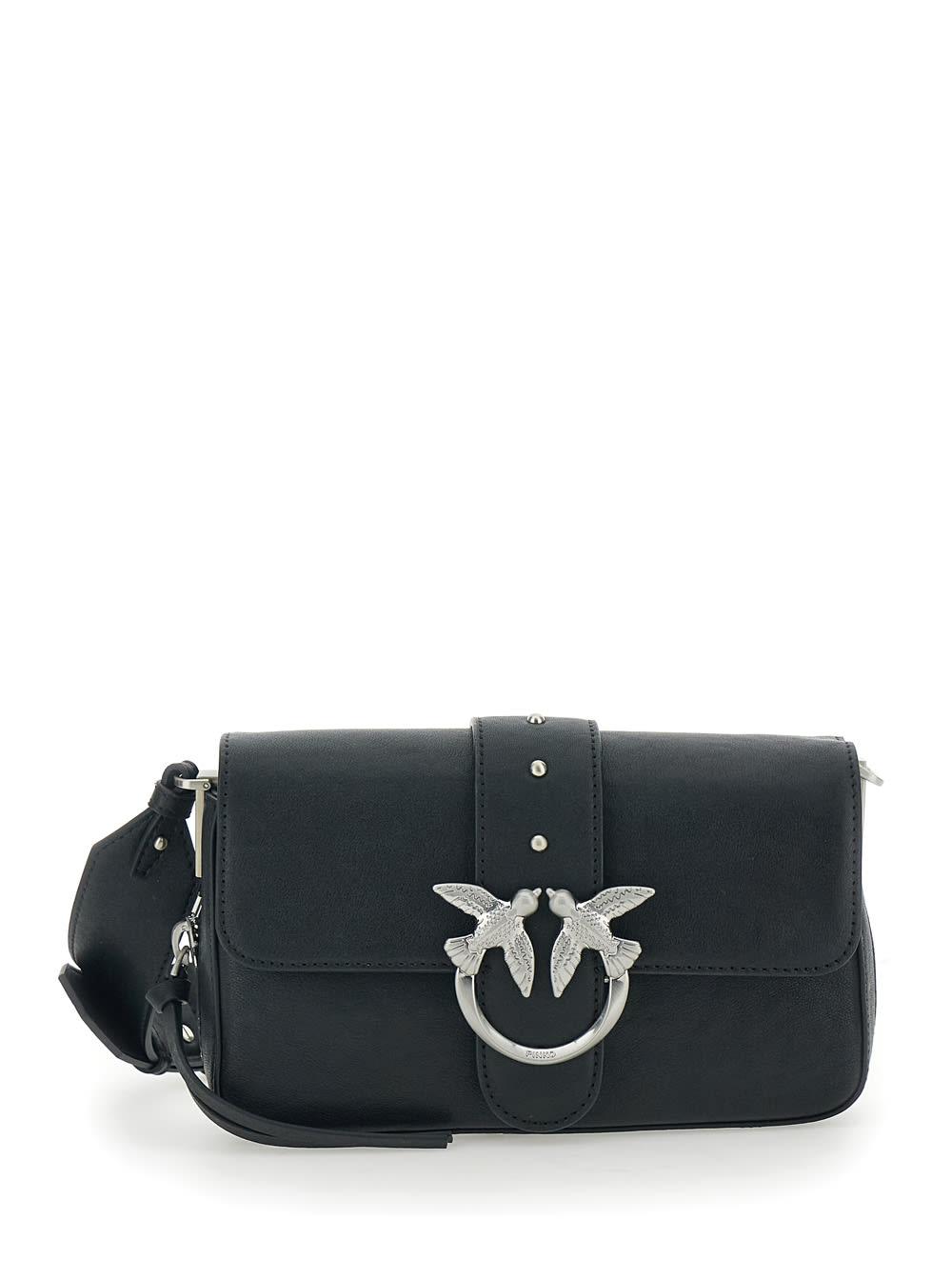 pinko mini love one slouchy crossbody bag