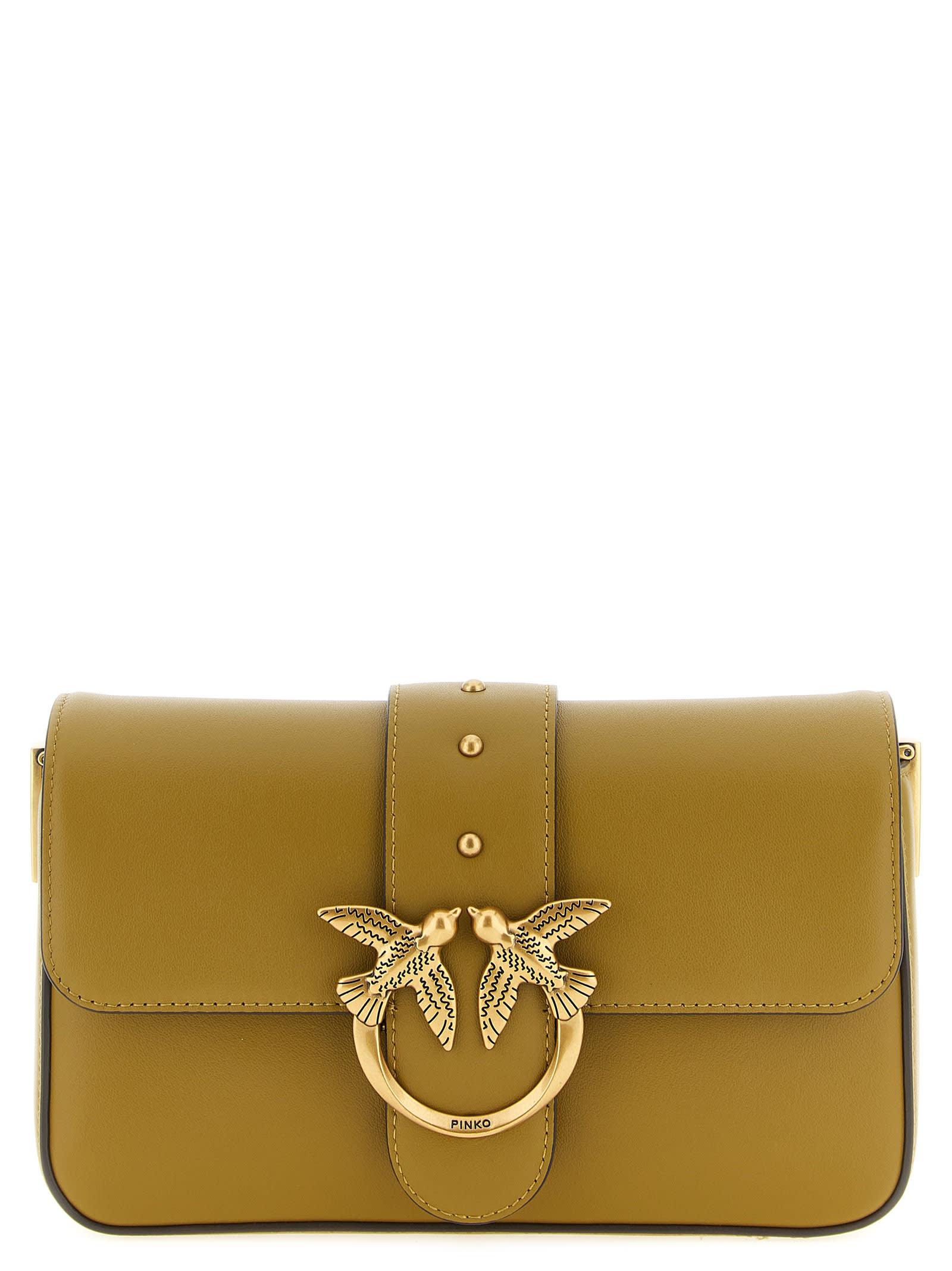 pinko mini love slouchy shoulder bag