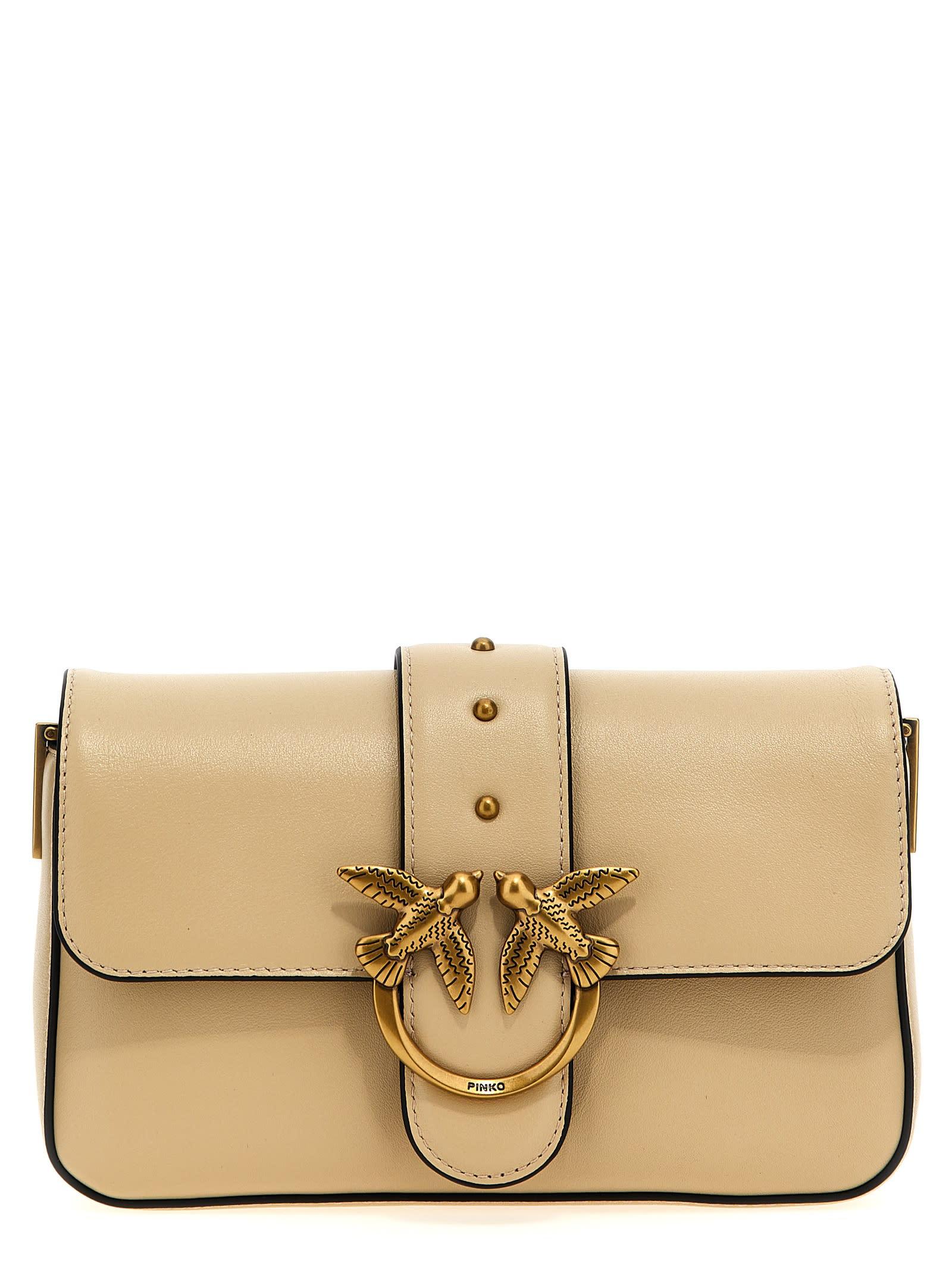 pinko mini love slouchy shoulder bag