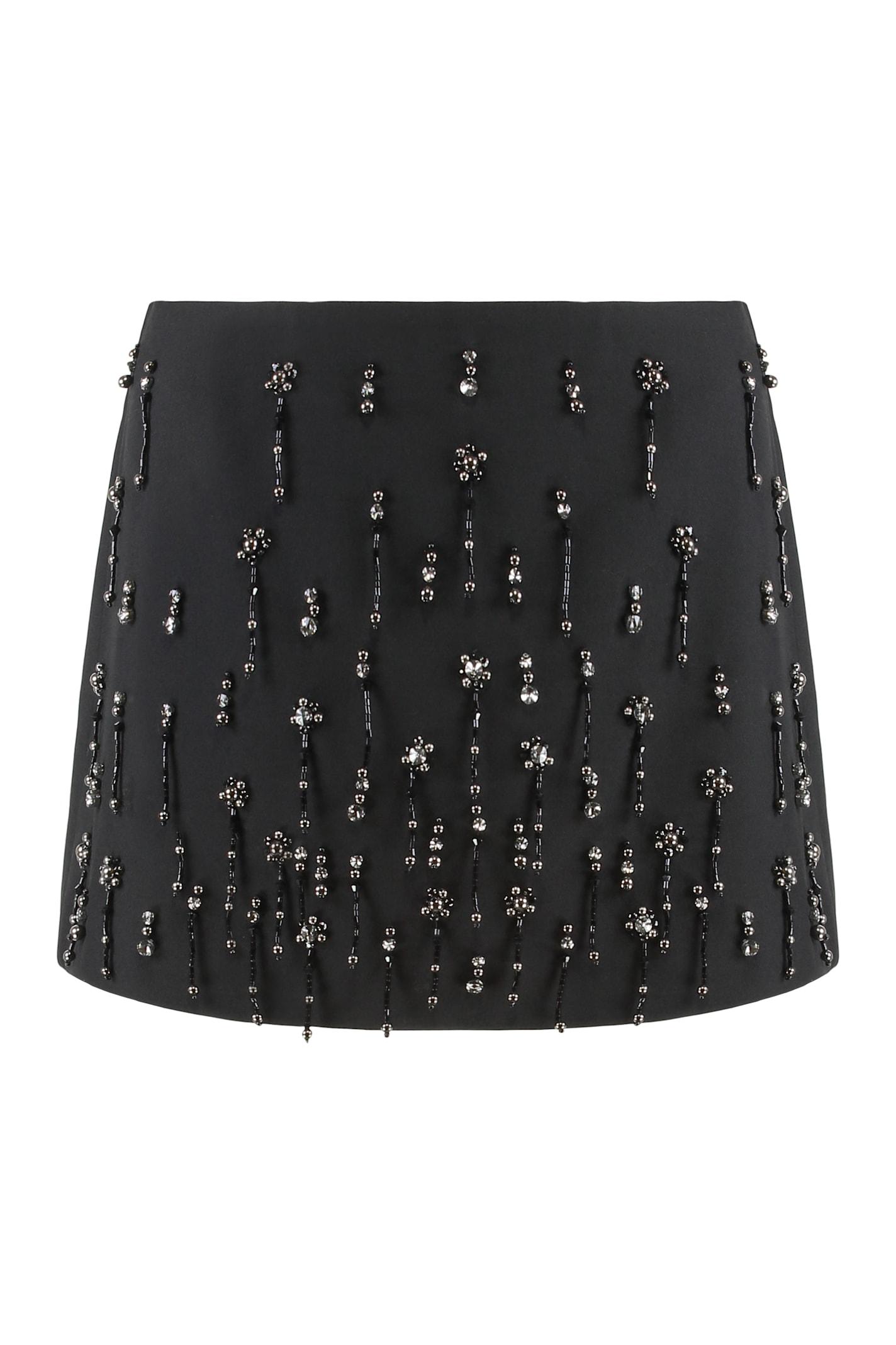 pinko miniskirt memory with crystals and pearls