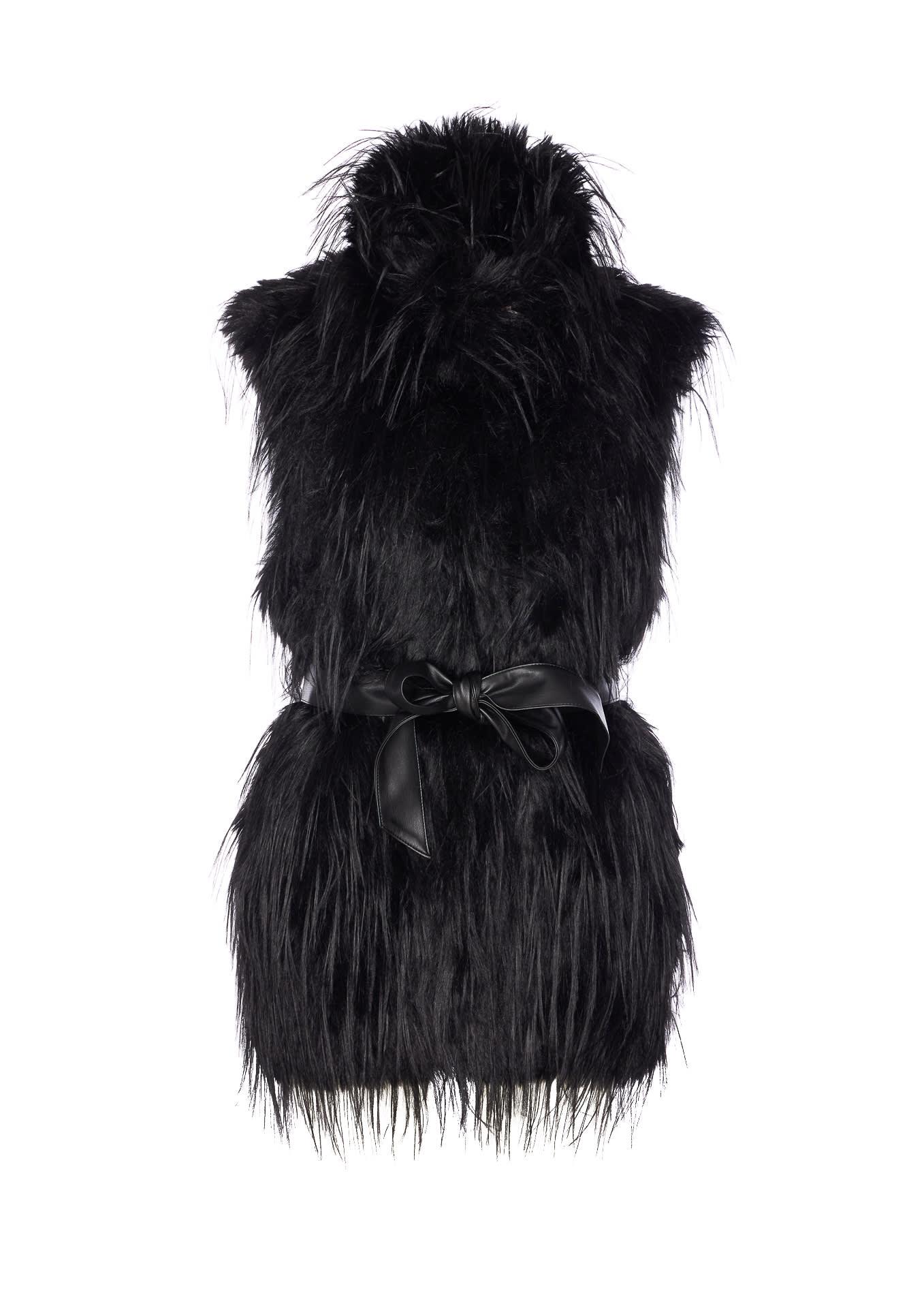 pinko neva faux fur vest