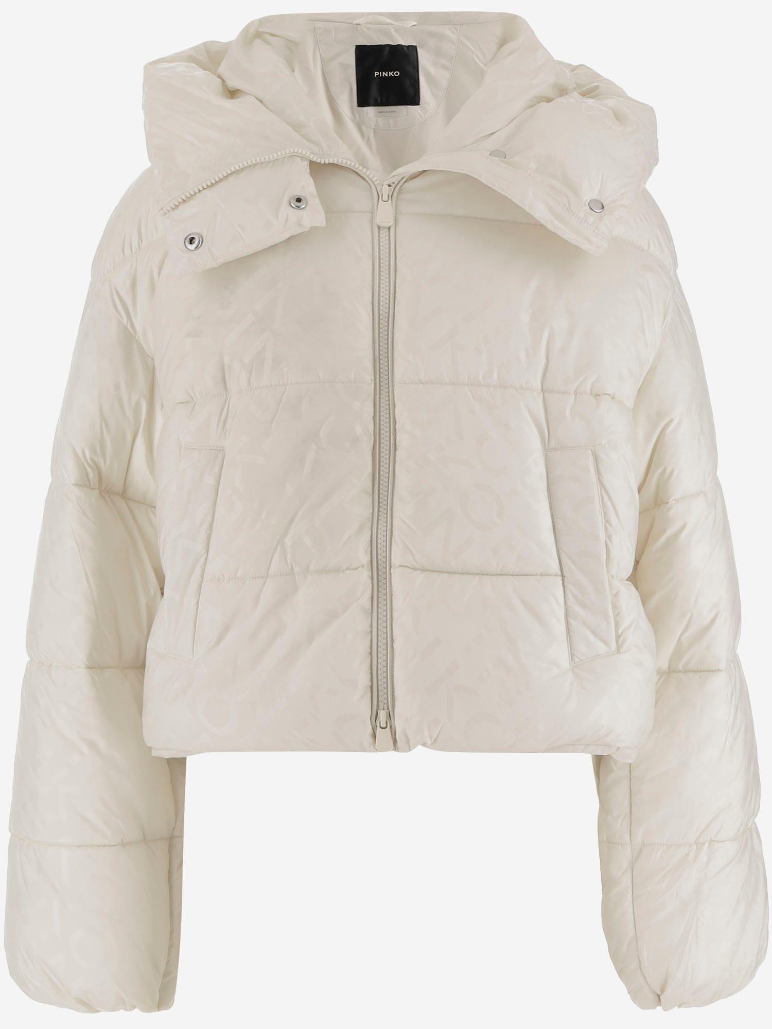 pinko nylon down jacket with logo