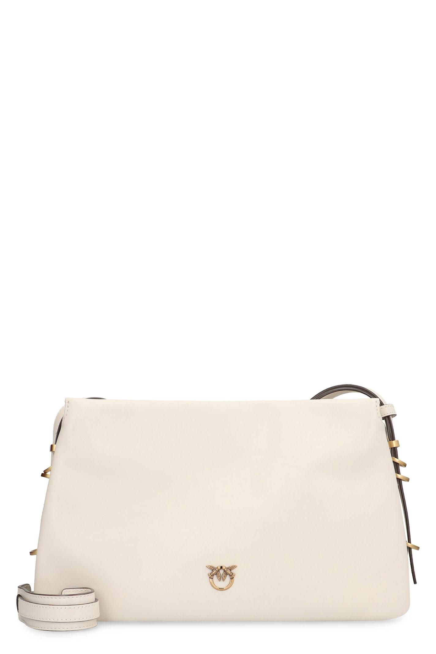 pinko one, two, three leather crossbody bag