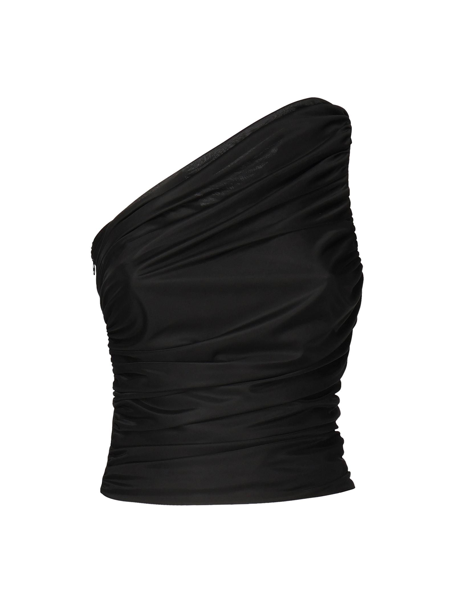 pinko one-shoulder tulle top