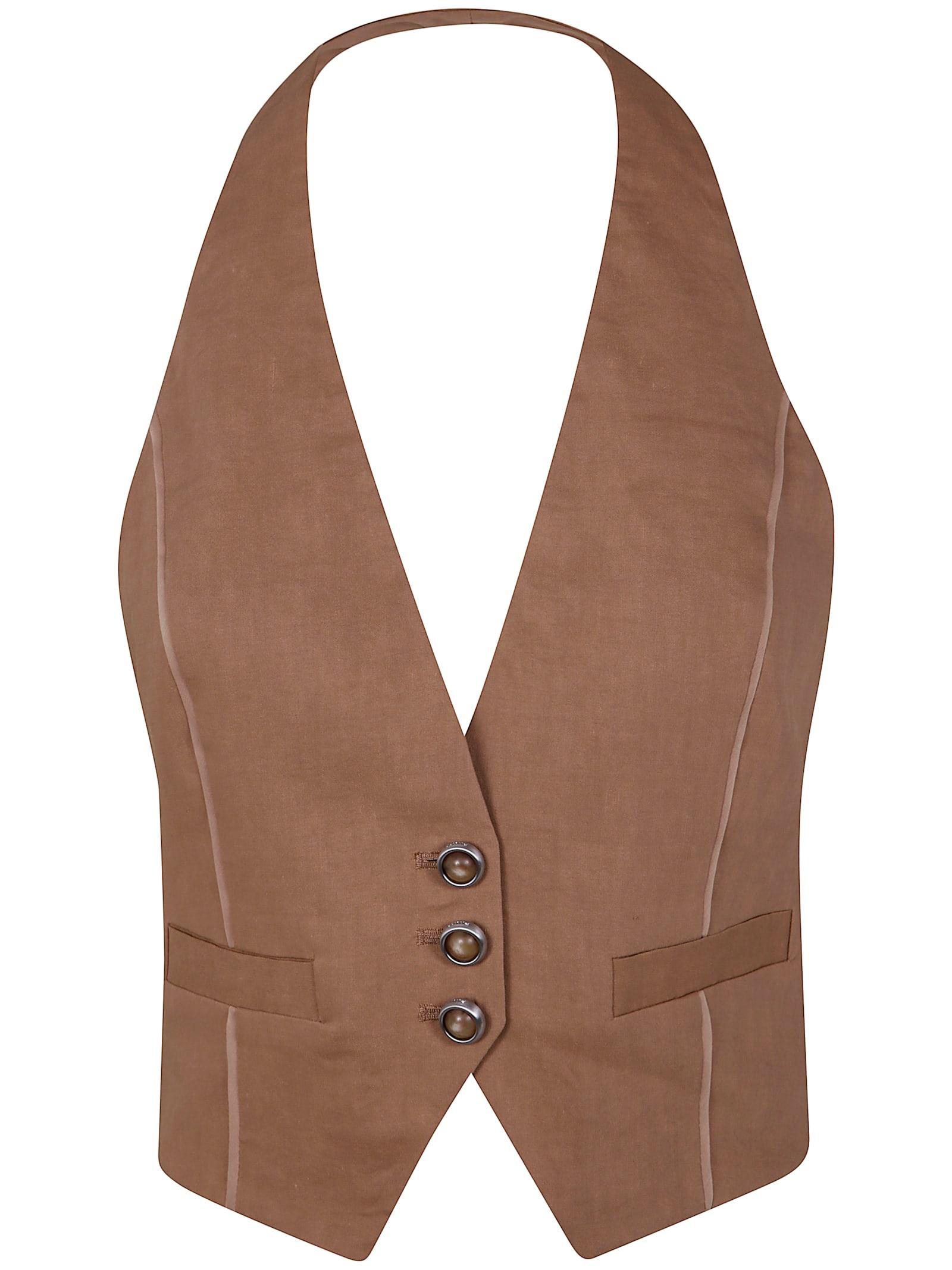 pinko open back short vest