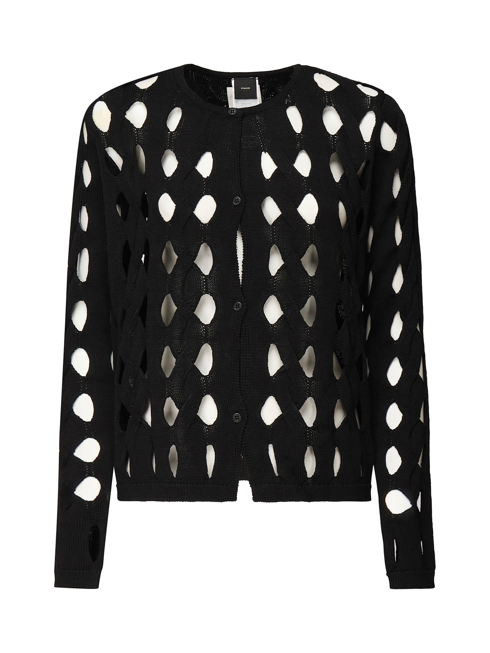 pinko openwork knit cardigan